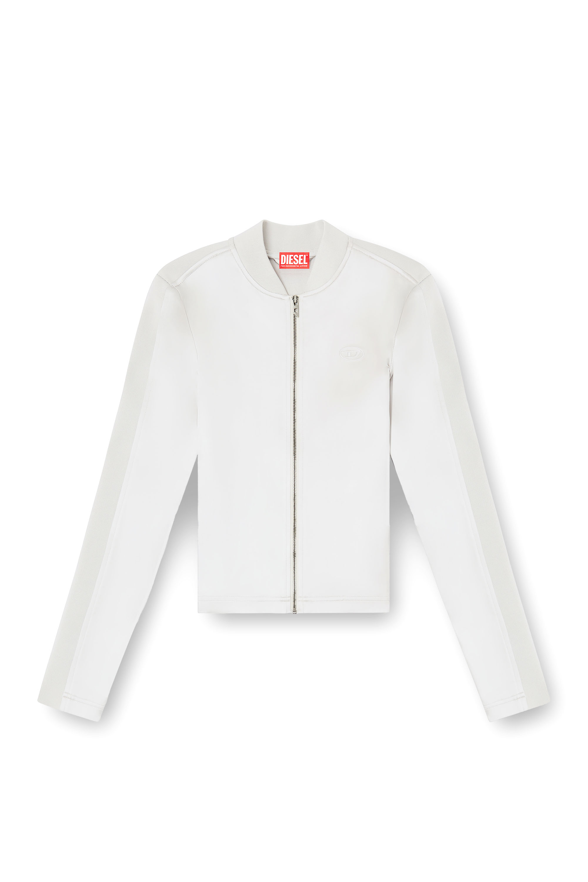 Diesel - G-OPER, Female's Rib-knit and stretch satin jacket in Light Grey - 5