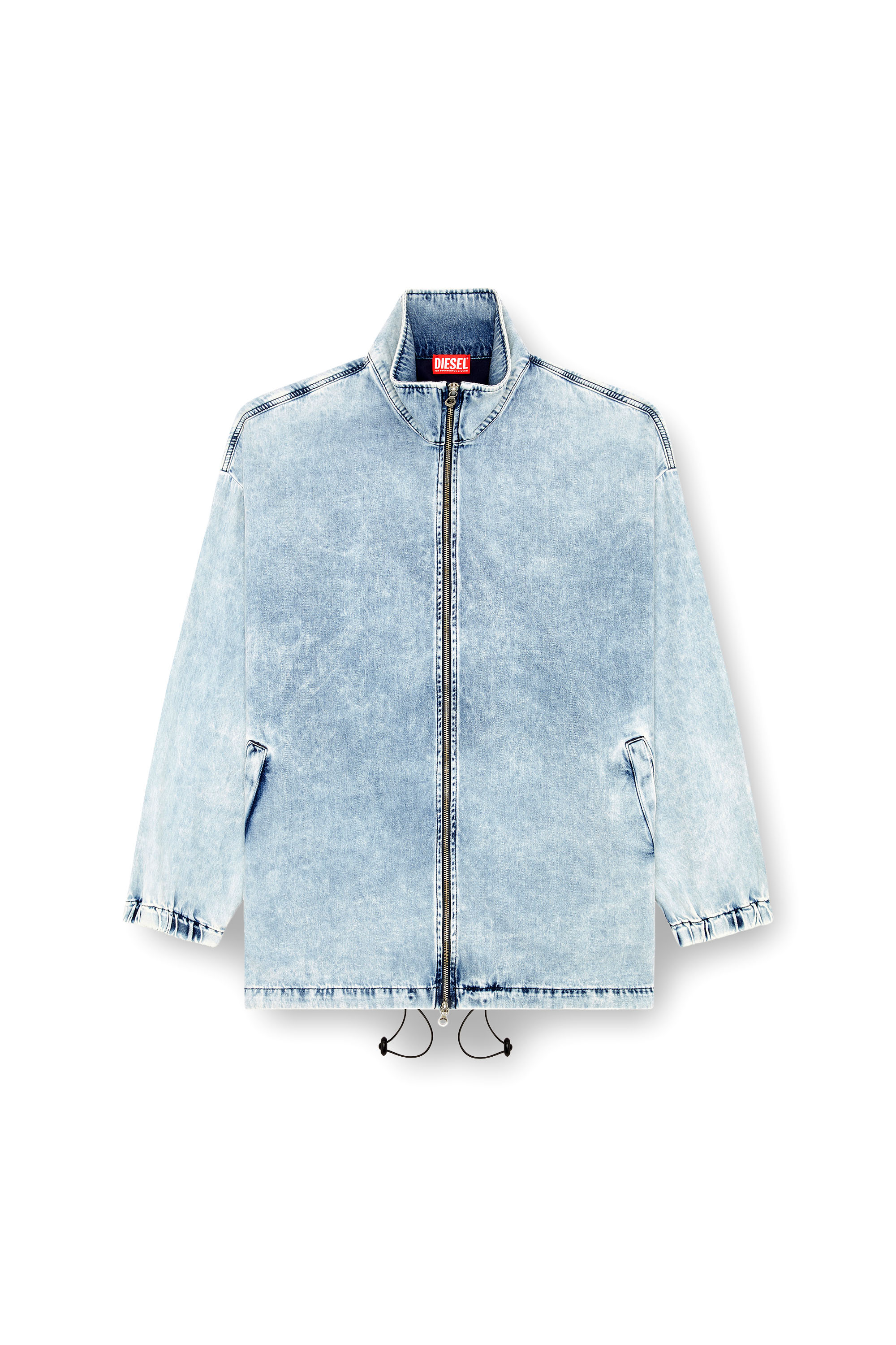 Diesel - D-KRAP-S1, Male's Denim jacket with Oval D in Light Blue - 5