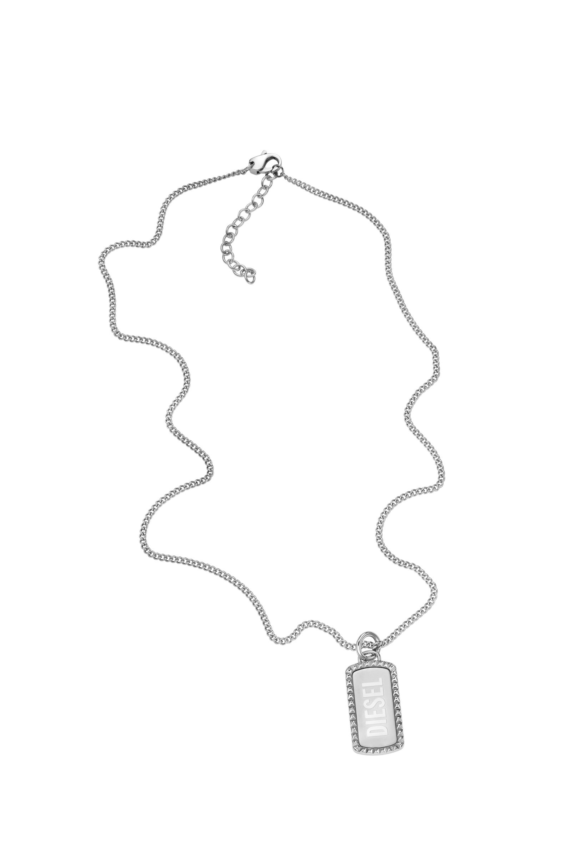 Diesel - DX1455, Unisex's Stainless Steel Dog Tag Necklace in Silver - 1