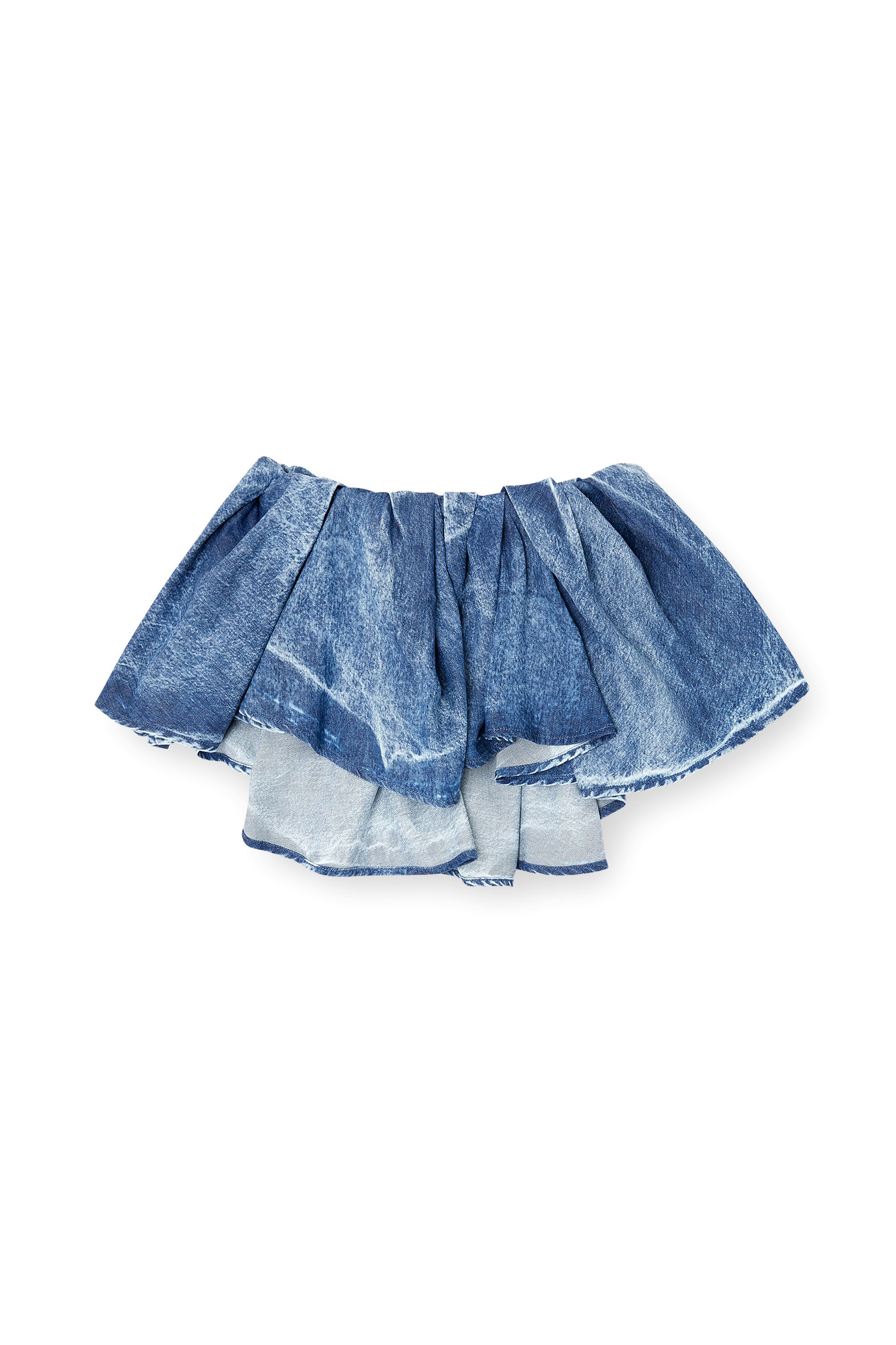 Diesel - DE-RIA-FSG, Female's Miniskirt in distressed denim in Medium Blue - 3