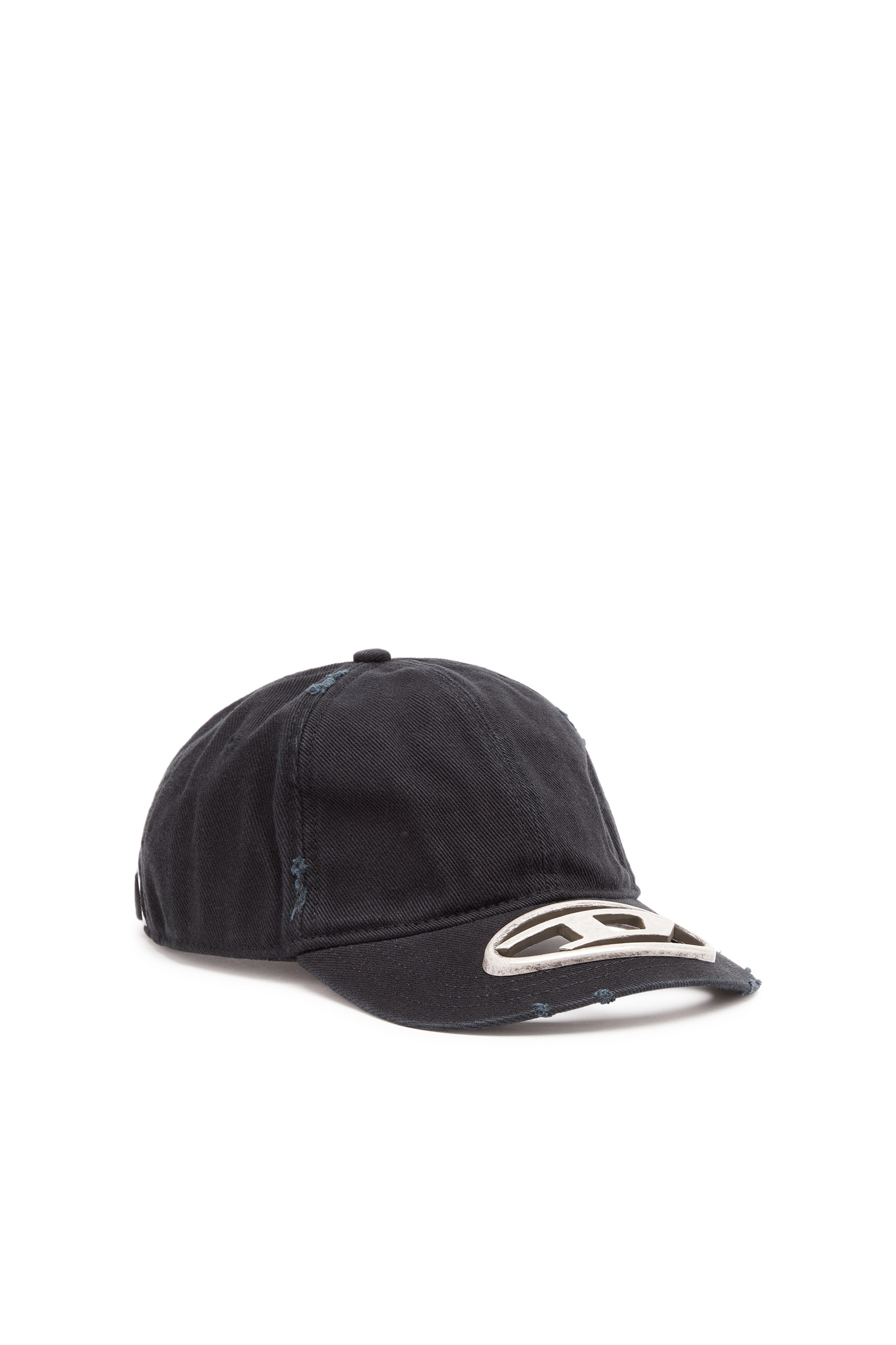 Diesel - C-BEAST-A1, Male Baseball cap with metal Oval D plaque in Black - Image 1