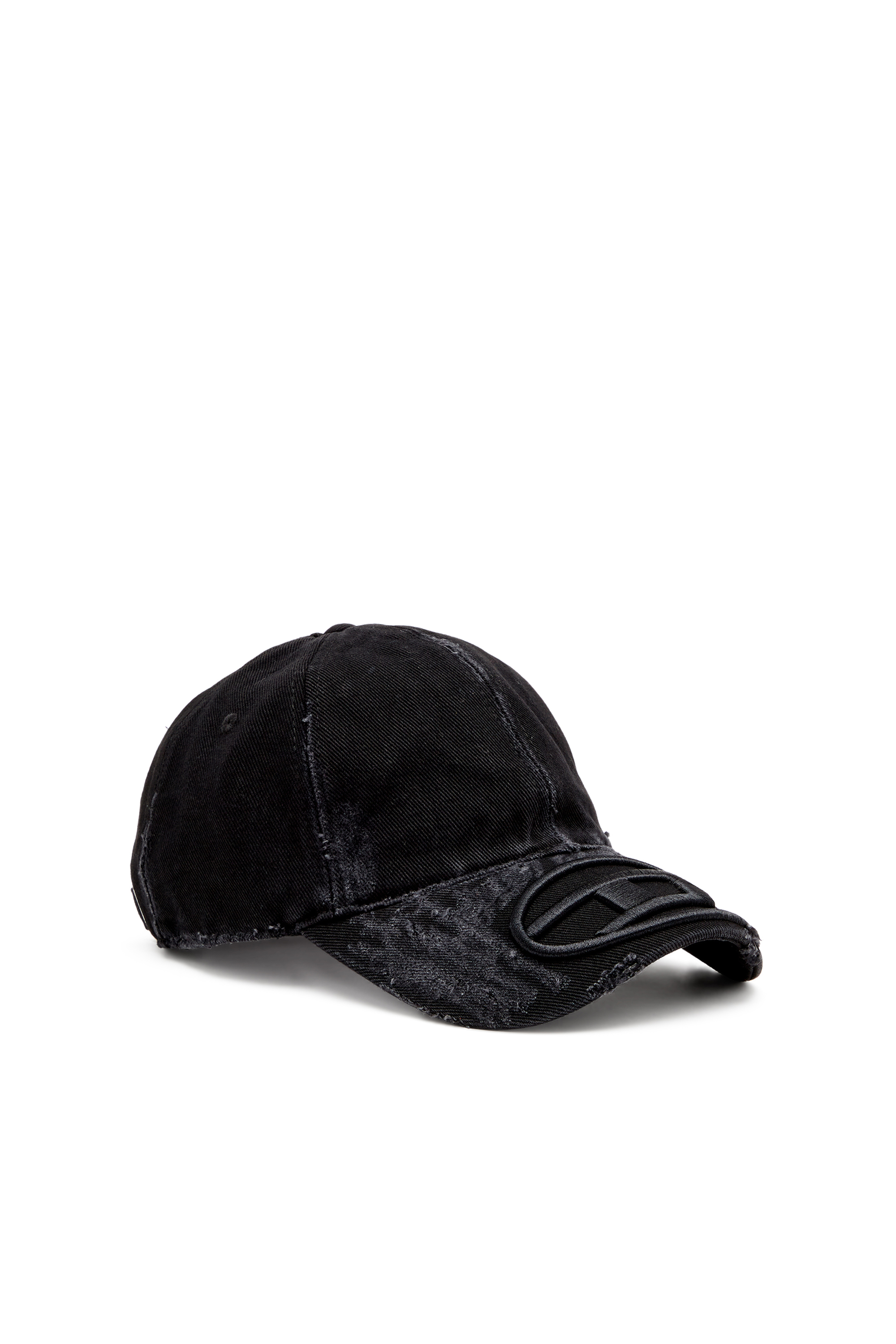 Diesel - C-ODY, Distressed denim baseball cap Homme in Noir - 1