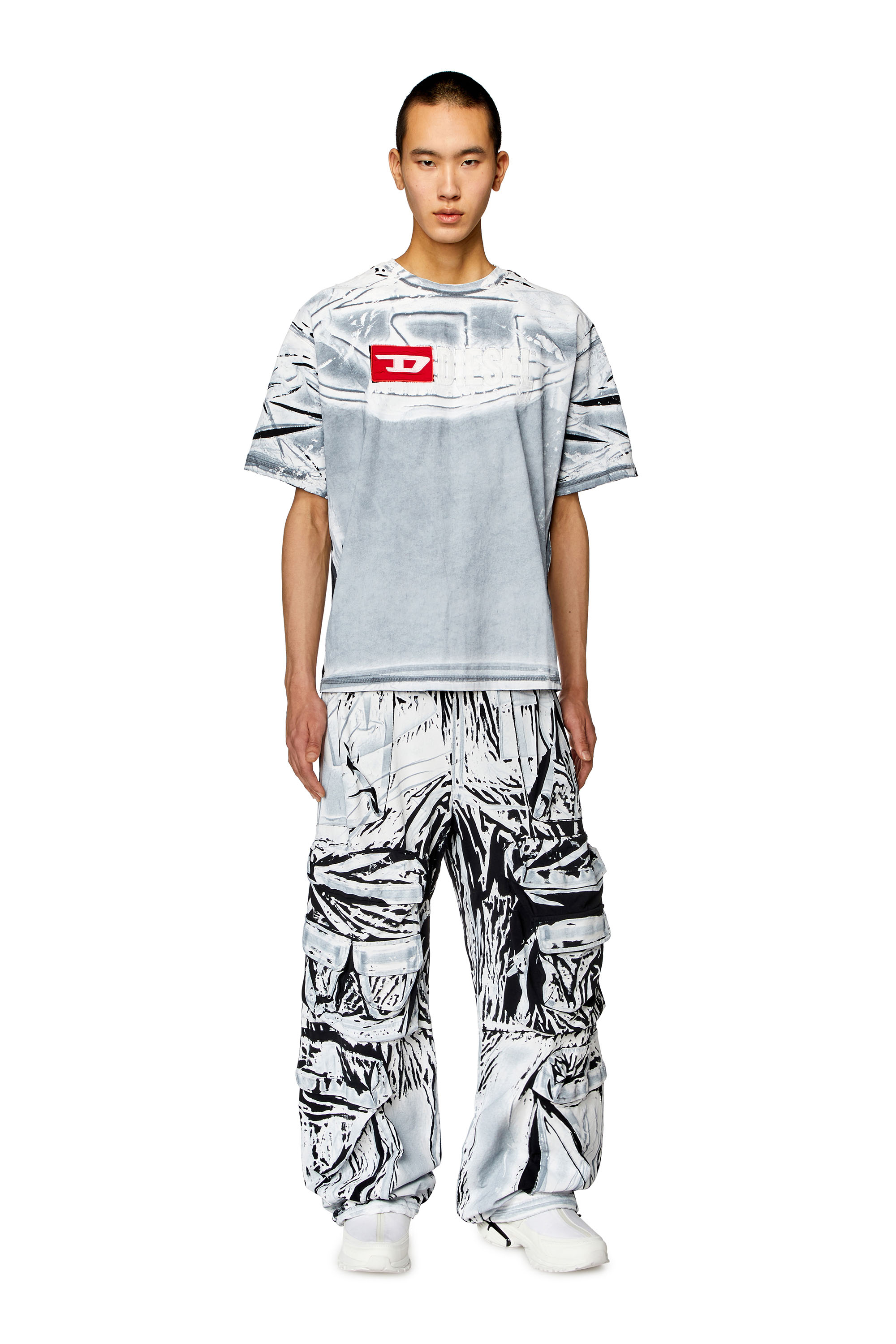 Diesel - T-OX, Homme T-shirt avec imprimé effet craie in Polychrome - Image 3