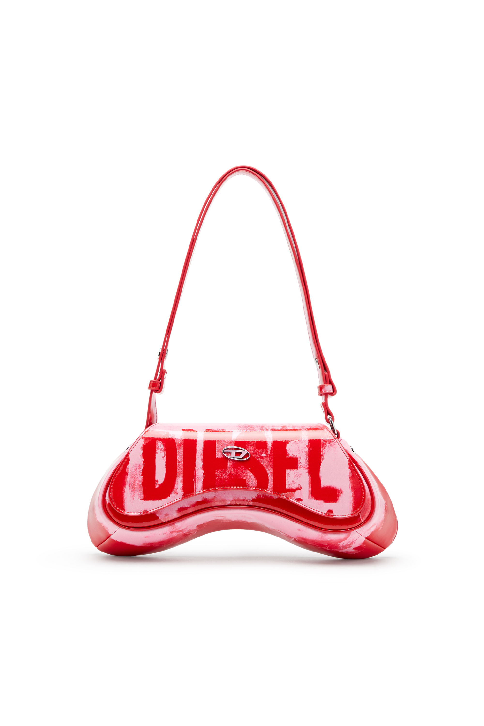 Diesel - PLAY CROSSBODY, Female's Play-Shoulder bag in printed glossy PU in Pink/Red - 1