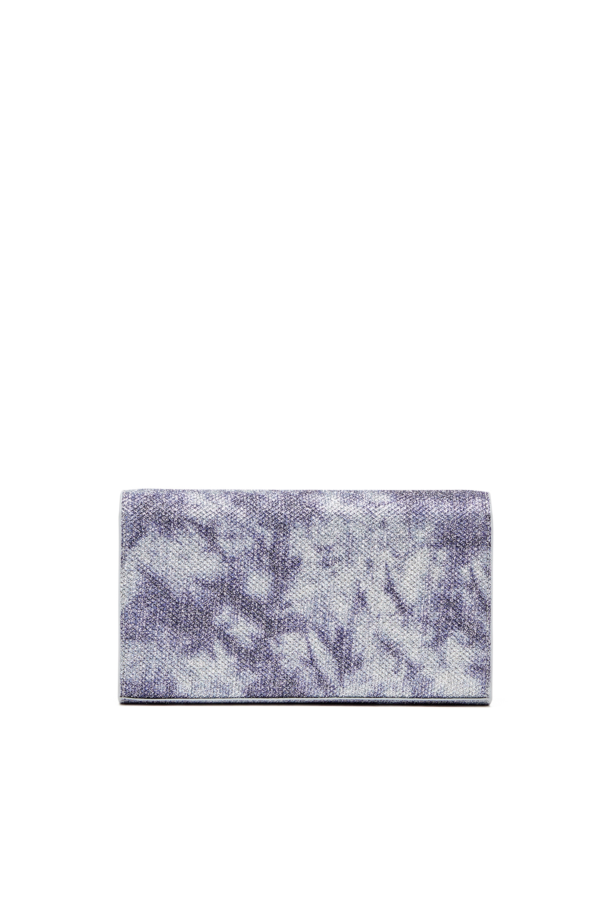 Diesel - 1DR WALLET STRAP, Female's Wallet purse in shimmer fabric in Blue - 2