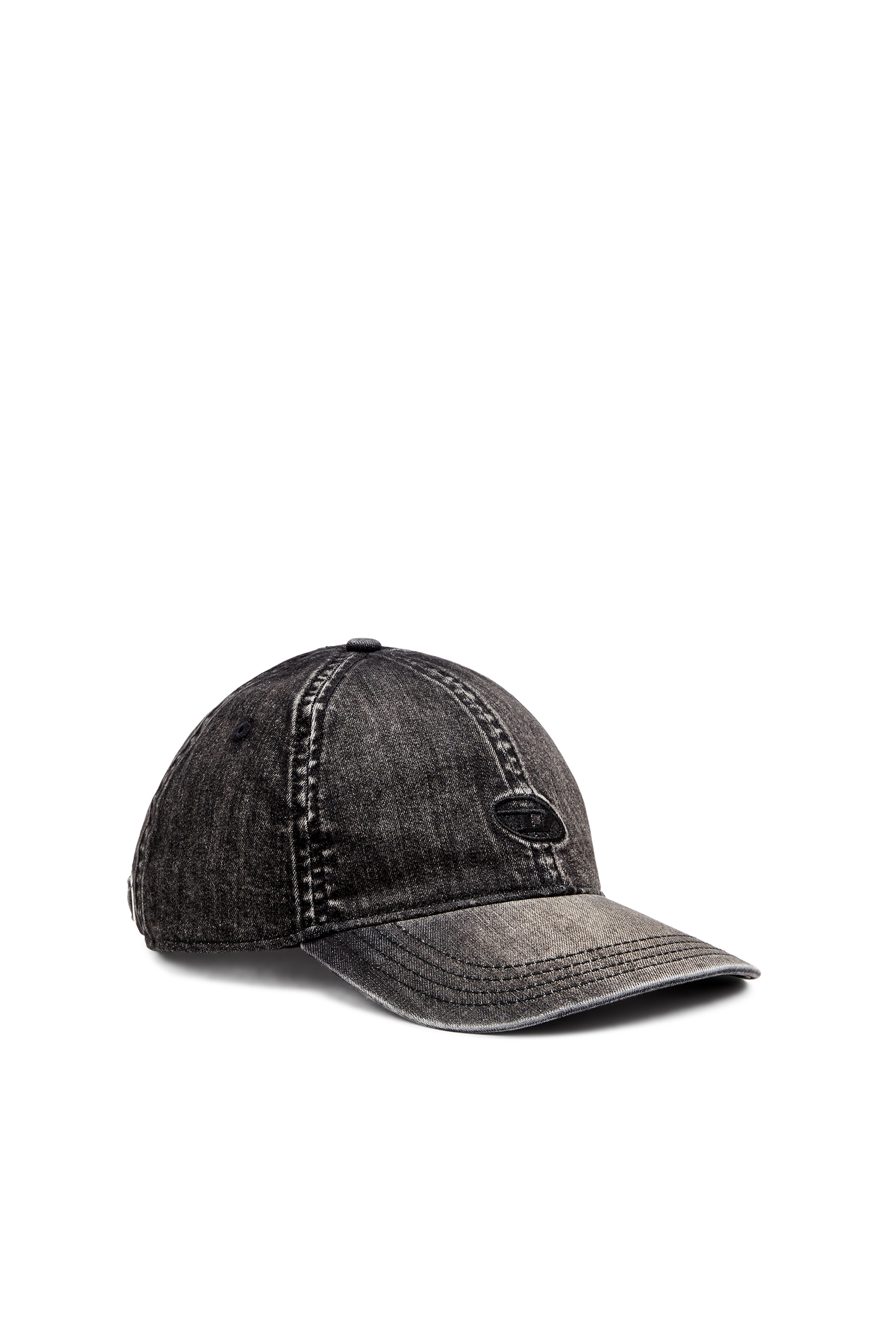 Diesel - C-GABLE-BLACK, Male's Light black stretch denim cap in Black - 2