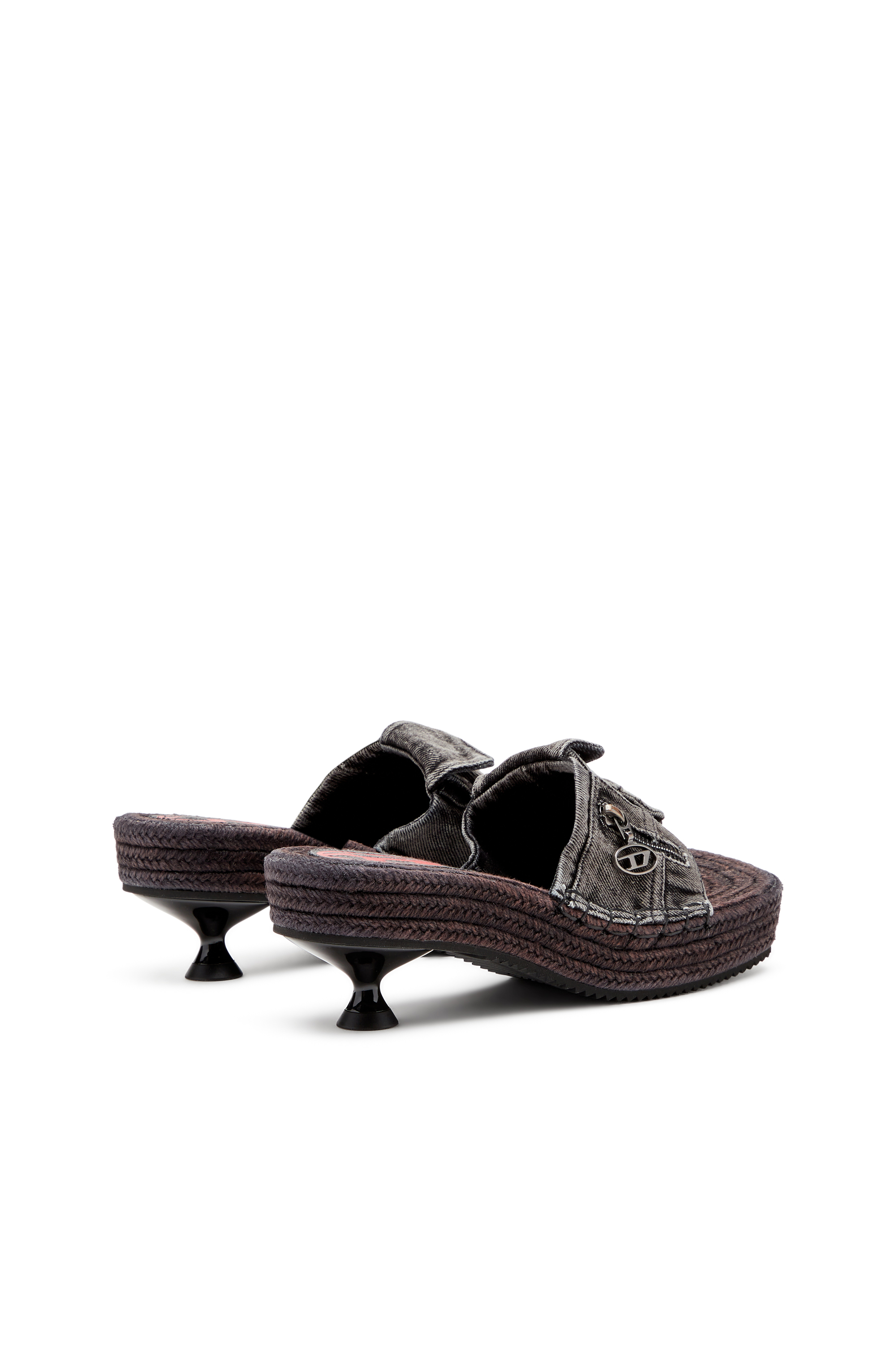 Diesel - D-IBIZA 40 PCK, Female's Heeled platform espadrilles in denim in Black - 3