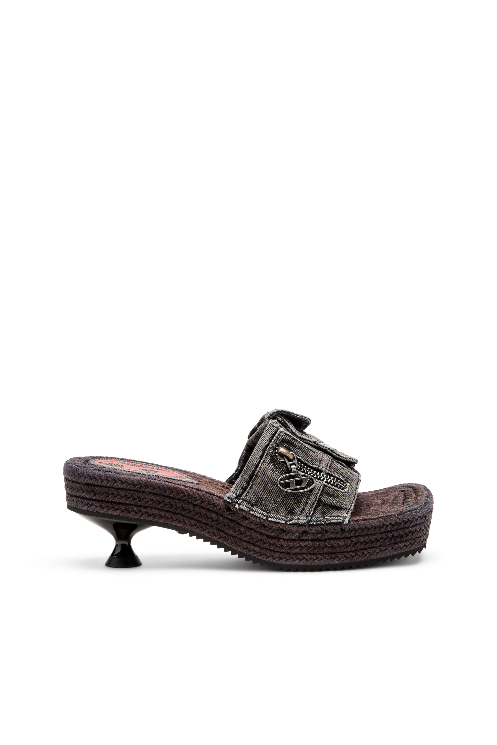 Diesel - D-IBIZA 40 PCK, Female's Heeled platform espadrilles in denim in Black - 1