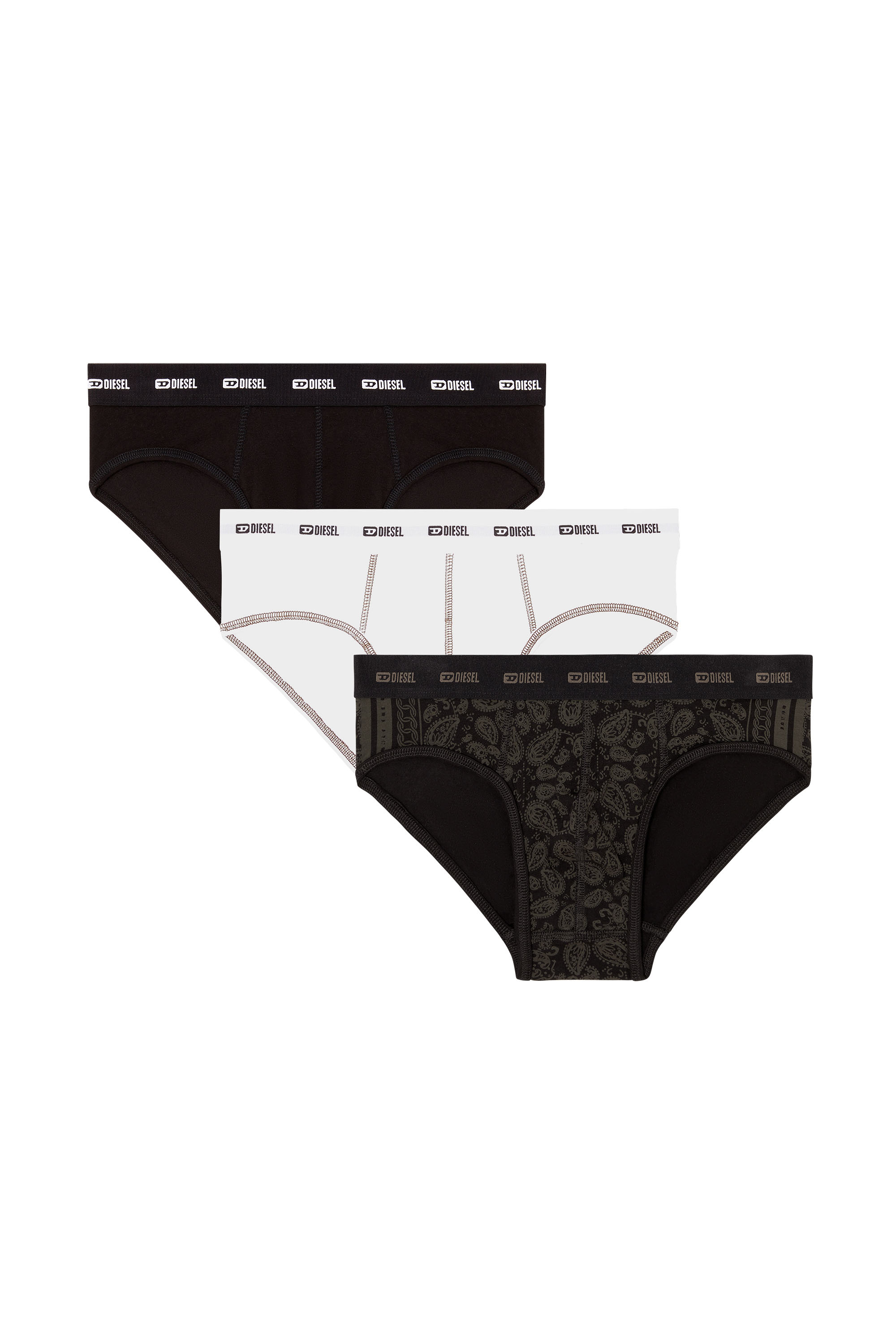 Diesel - ANDRE-UTLT-3PACK, Lot de 3 slips en coton stretch avec imprimé bandana Homme in Polychrome - 4