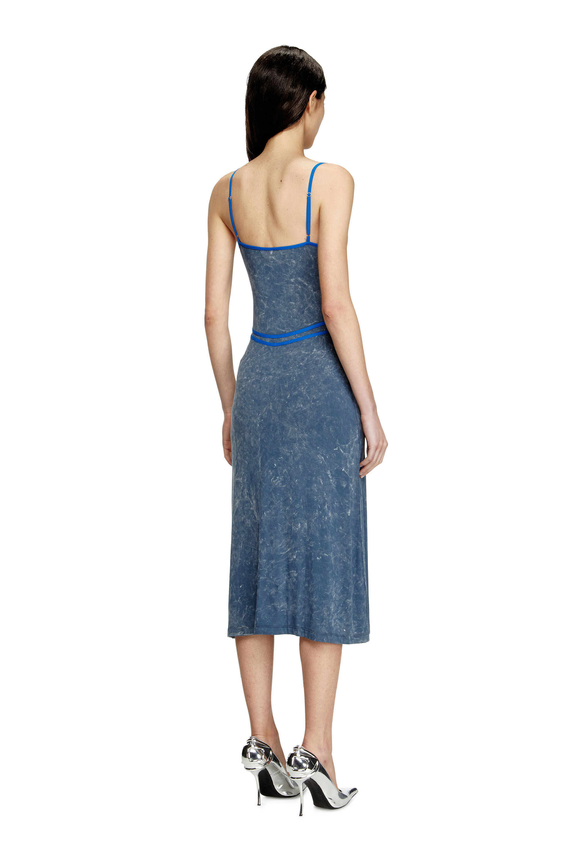 Diesel - D-WOW, Female's Strappy dress with underwear detail in Blue - 3