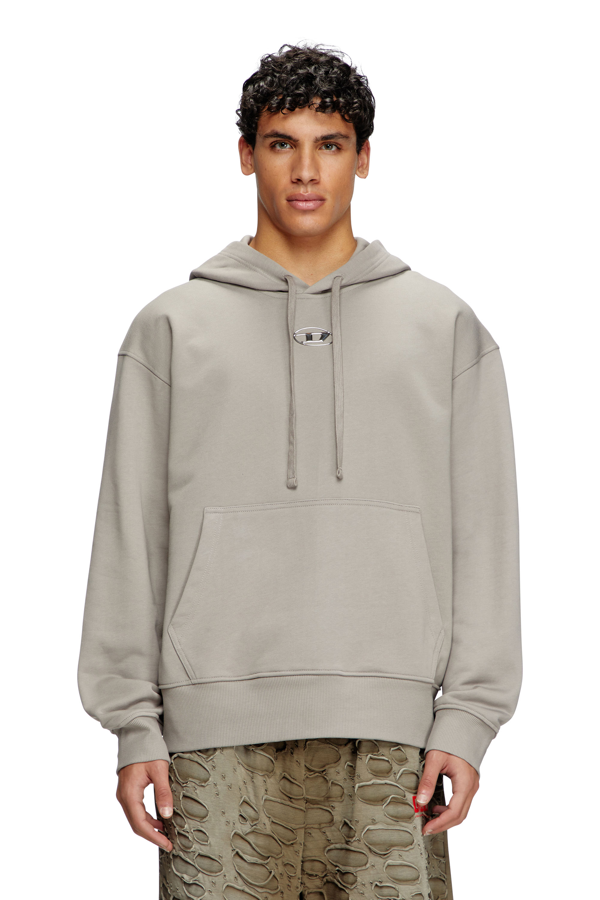 Diesel - S-MACS-HOOD-OD, Male's Hoodie with metallic logo in null - 1