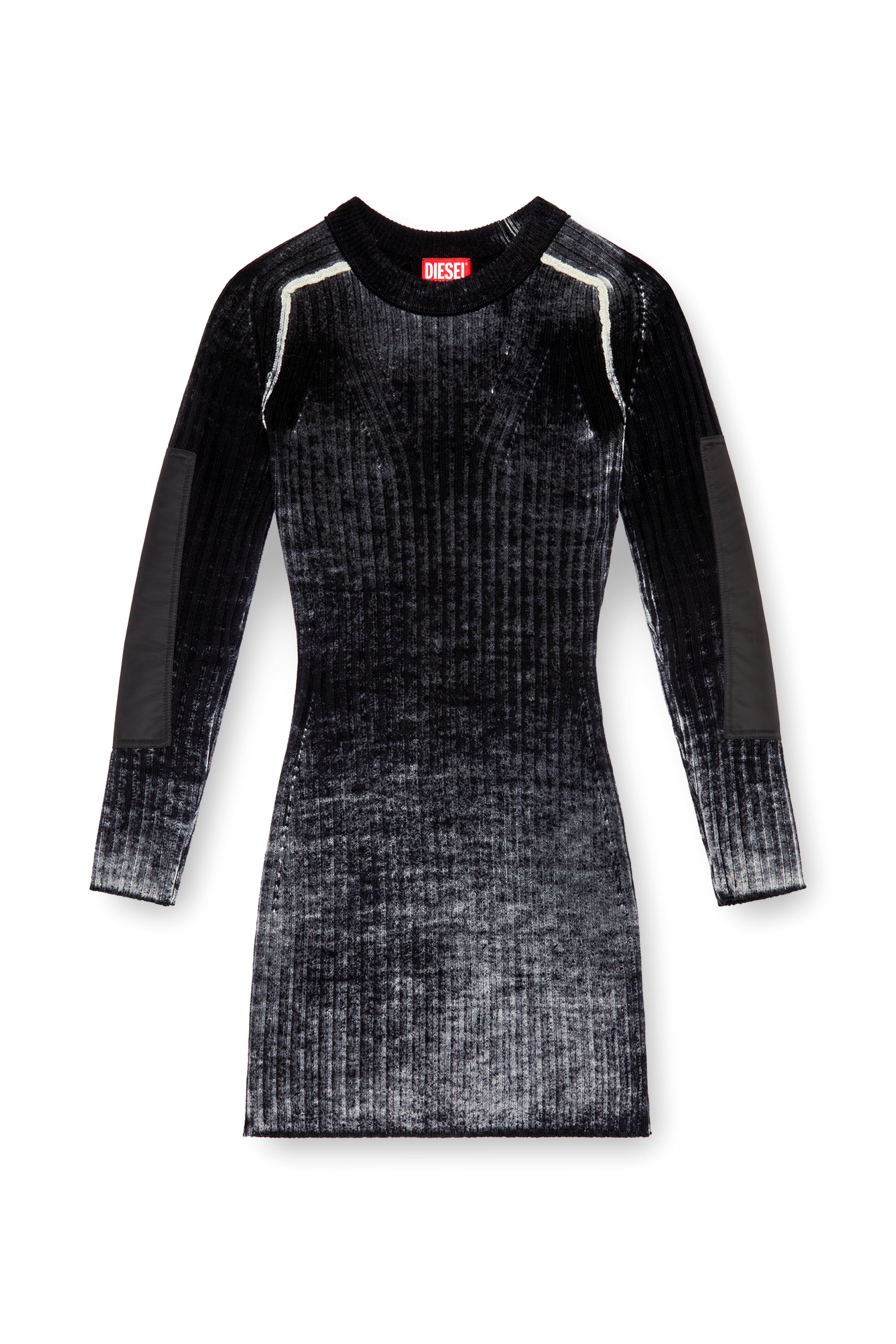 Diesel - M-ARTISTA, Female's Short dress in treated wool knit in Black - 5