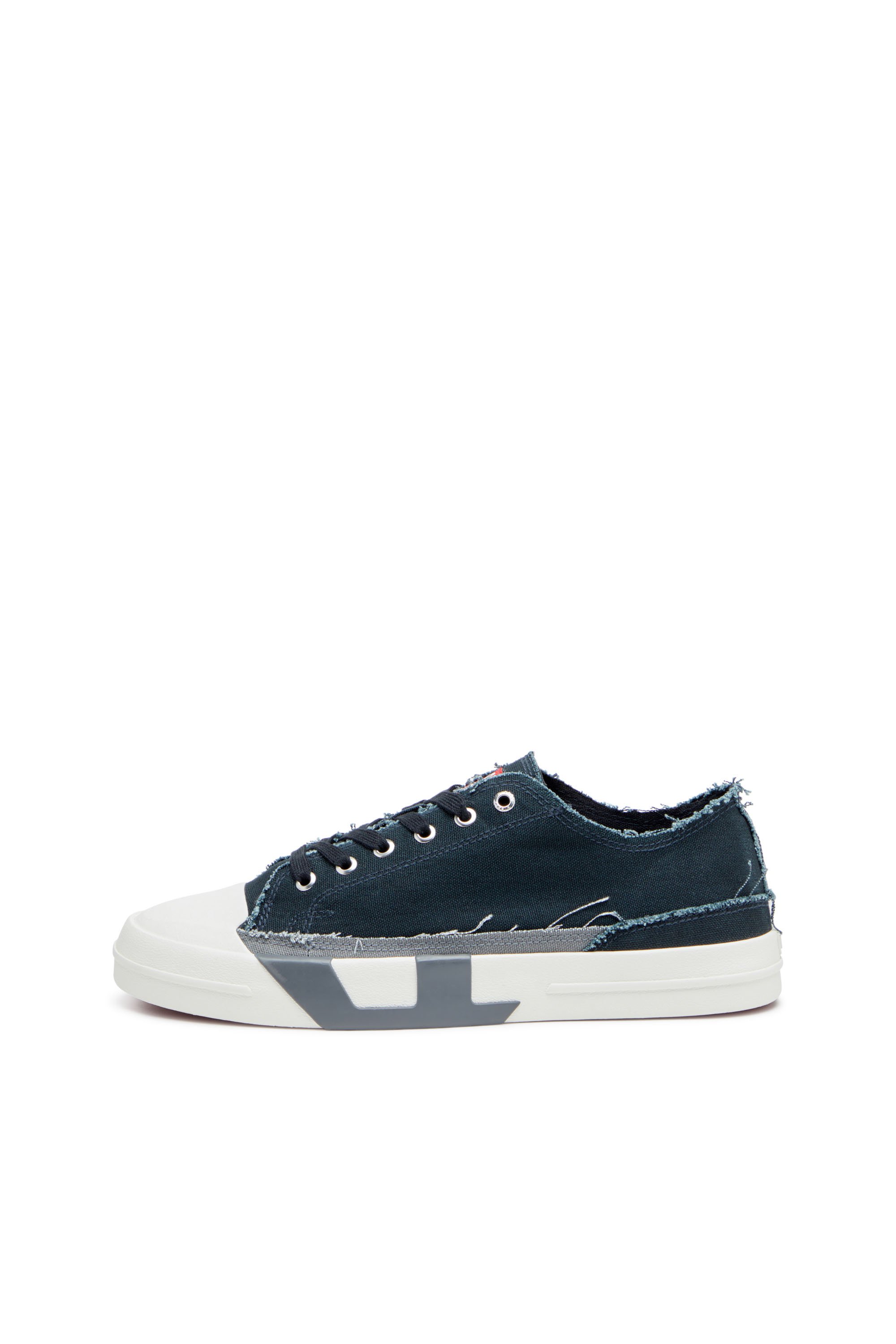 Diesel - S-D-VERSE LOW, Male's Sneakers in frayed canvas in Blue/Grey - 7