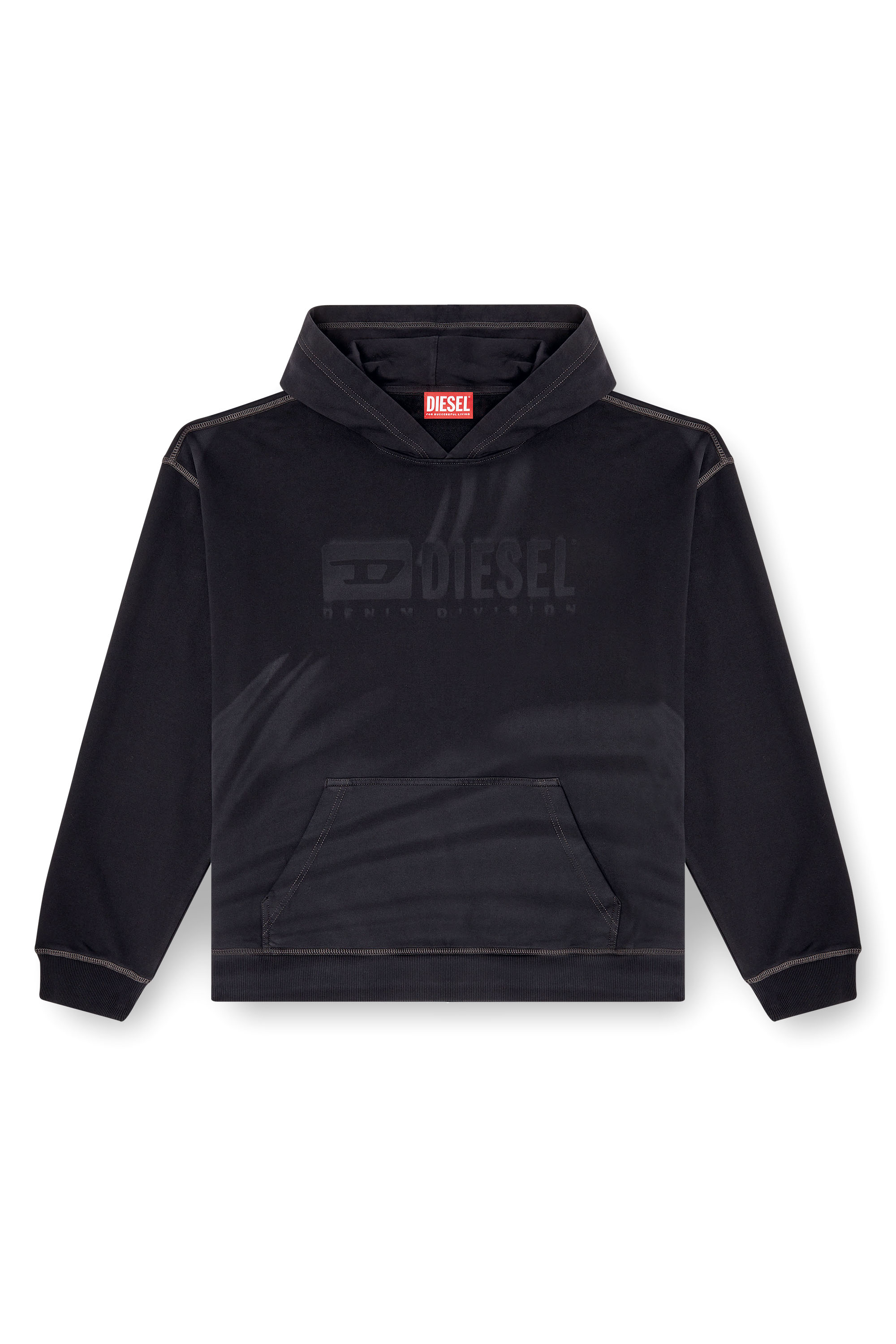 Diesel - S-BOXT-HOOD-R9, Male's Laser-faded logo hoodie in Black - 4