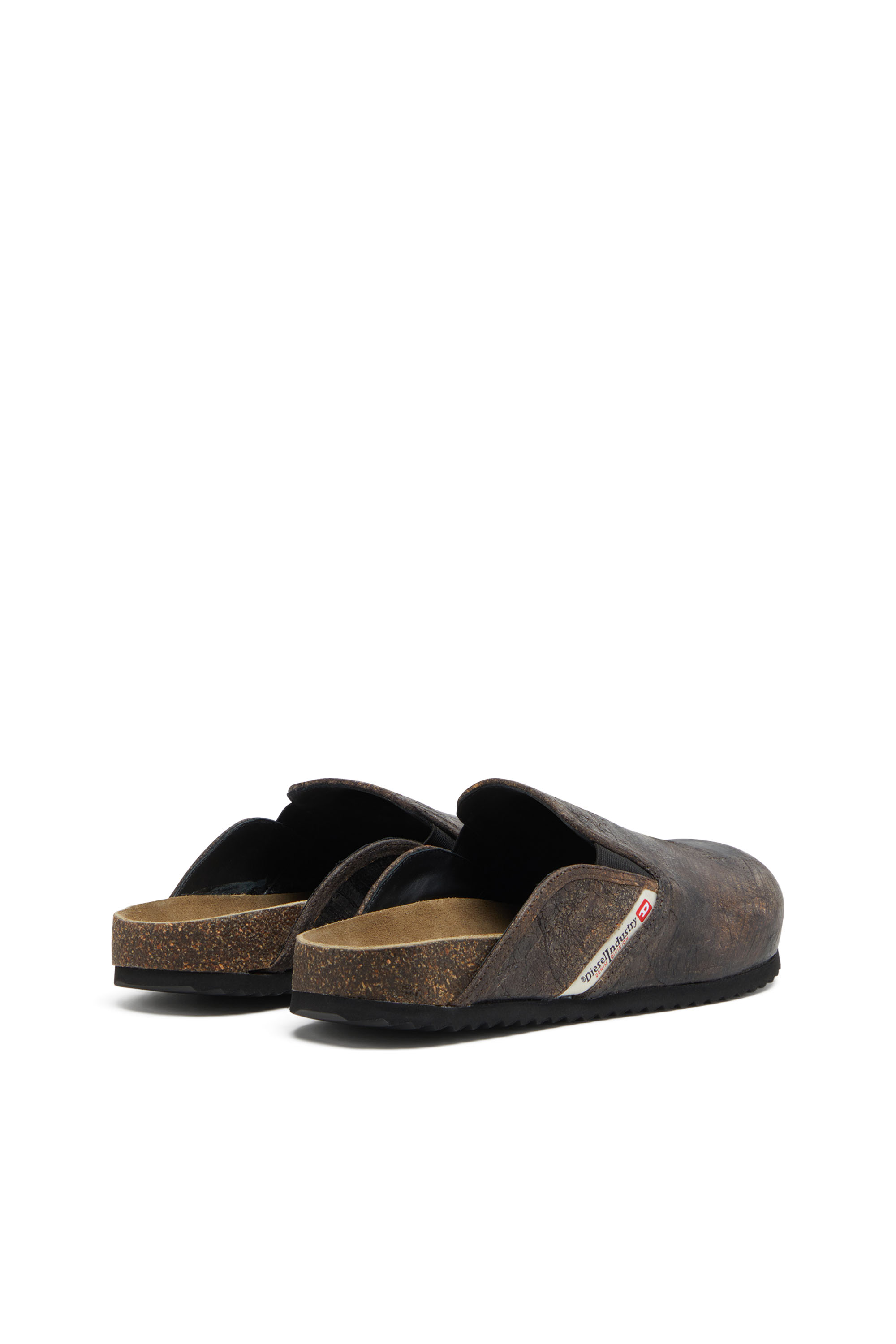 Diesel - D-WOODSTOCK SLIP-ON, Male's D-Woodstock-Clogs in crackle-effect suede in Brown - 3