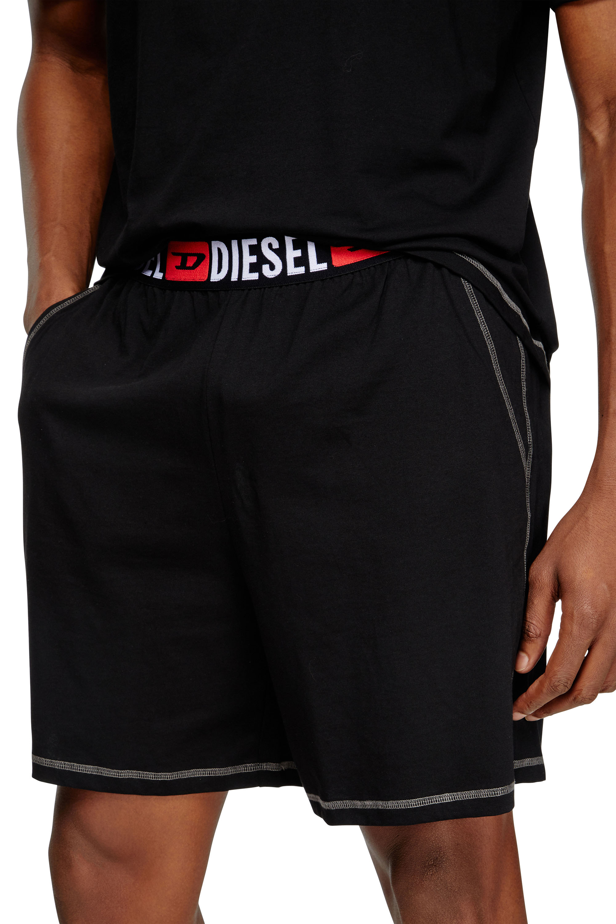 Diesel - SET-ADAM-D-CORE, Pyjama court en jersey de coton Homme in Noir - 3