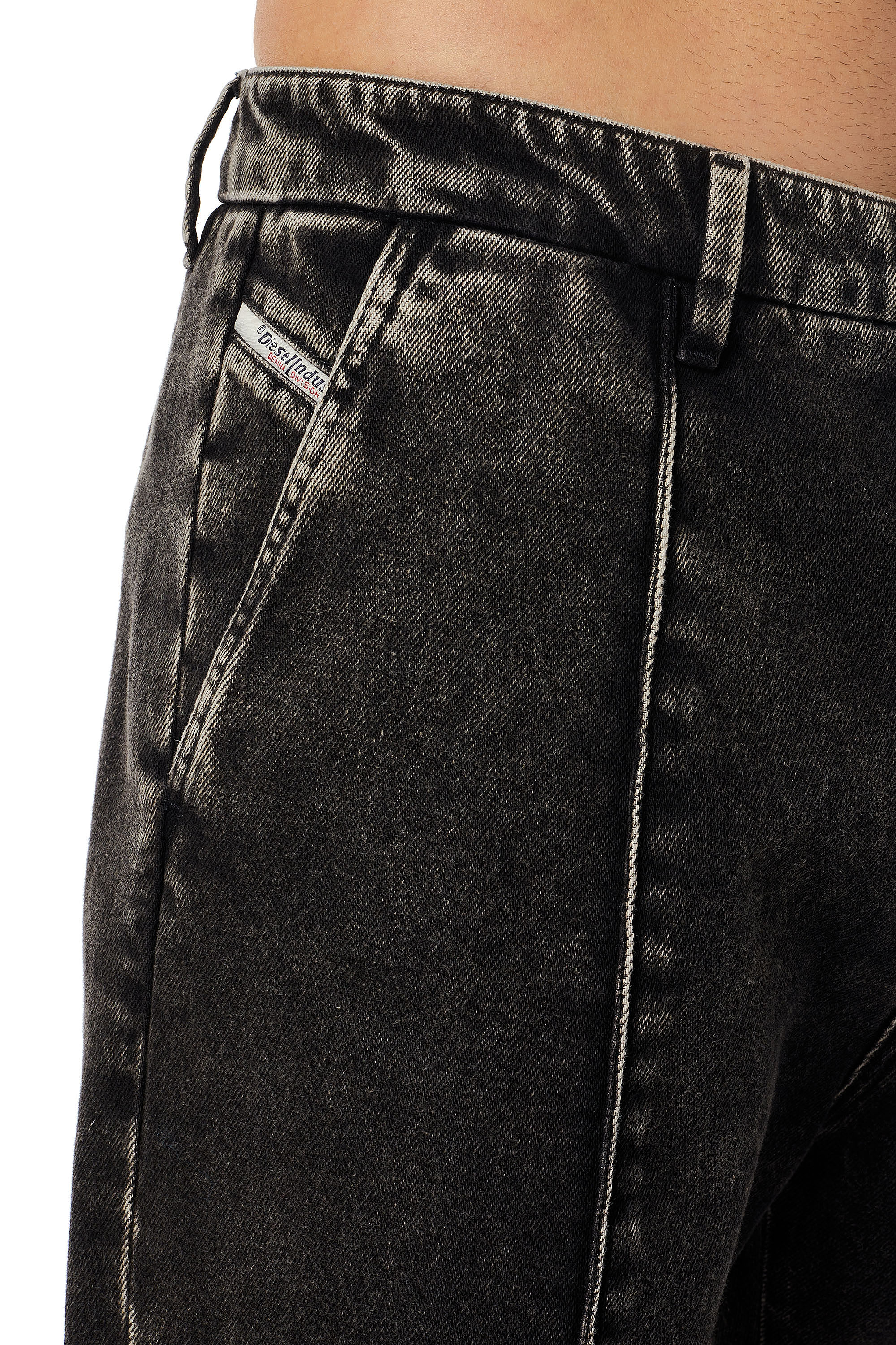Diesel - Straight Jeans D-Chino-Work 09B87, Noir/Gris foncé - Image 4