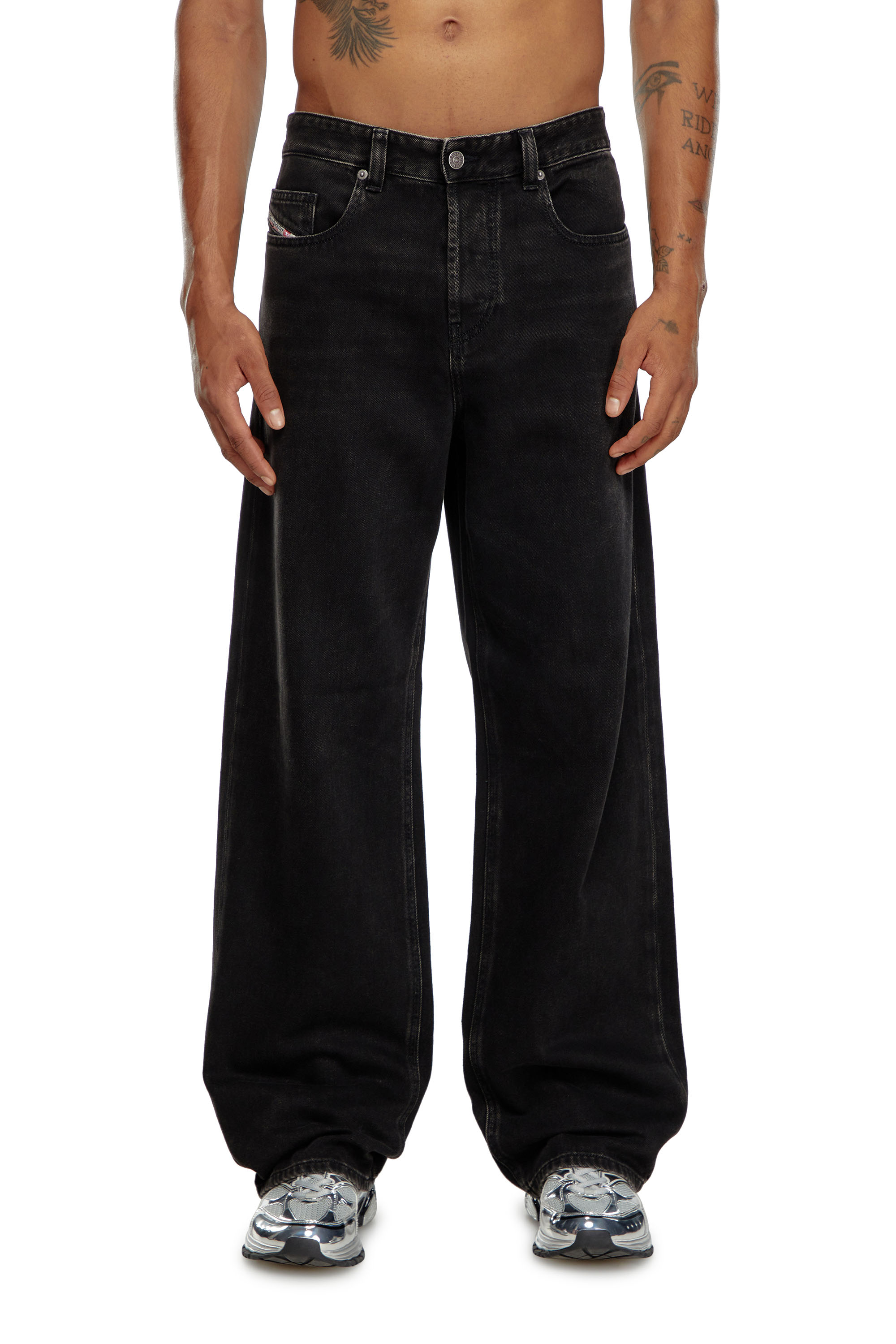 Diesel - Male's Relaxed Jeans 2001 D-Macro 09I35, Black/Dark Grey - 2