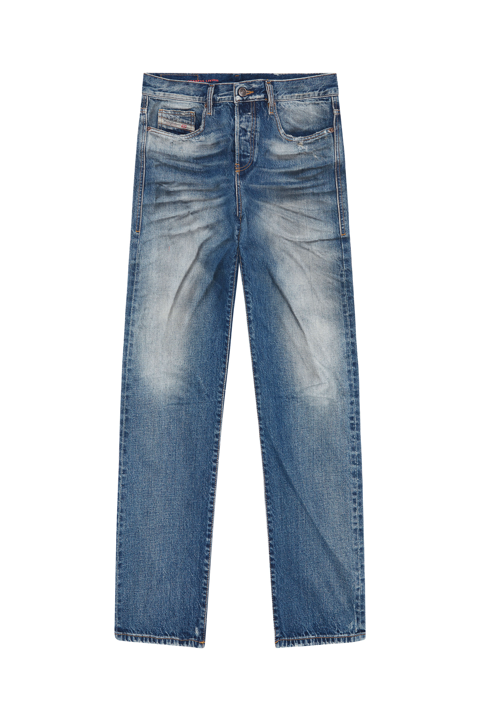 Diesel - 2020 D-VIKER 007D1 Straight Jeans, Medium Blue - Image 1