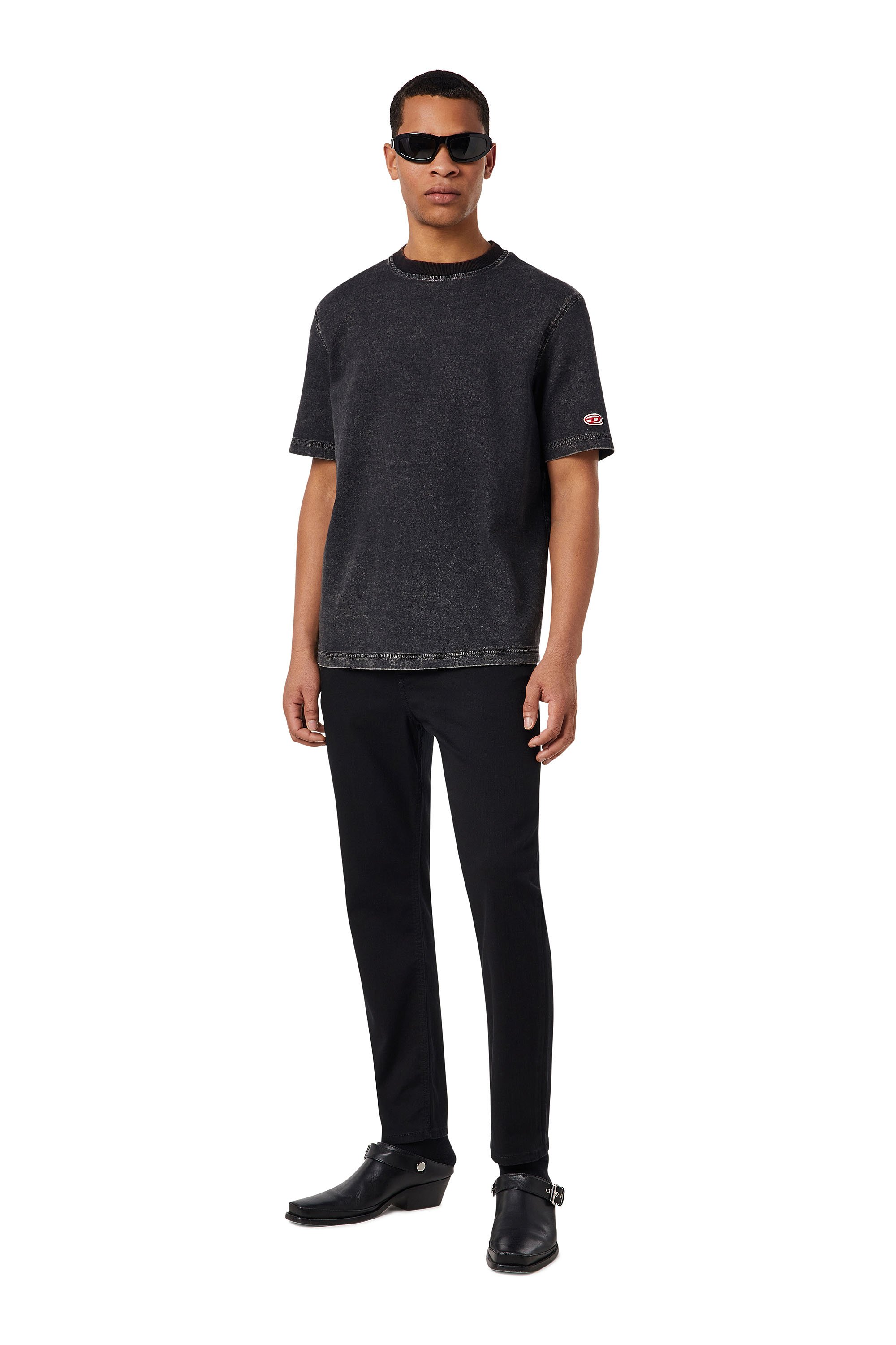 Diesel - D-BIGGOR TRACK DENIM T-SHIRT, Noir/Gris foncé - Image 4
