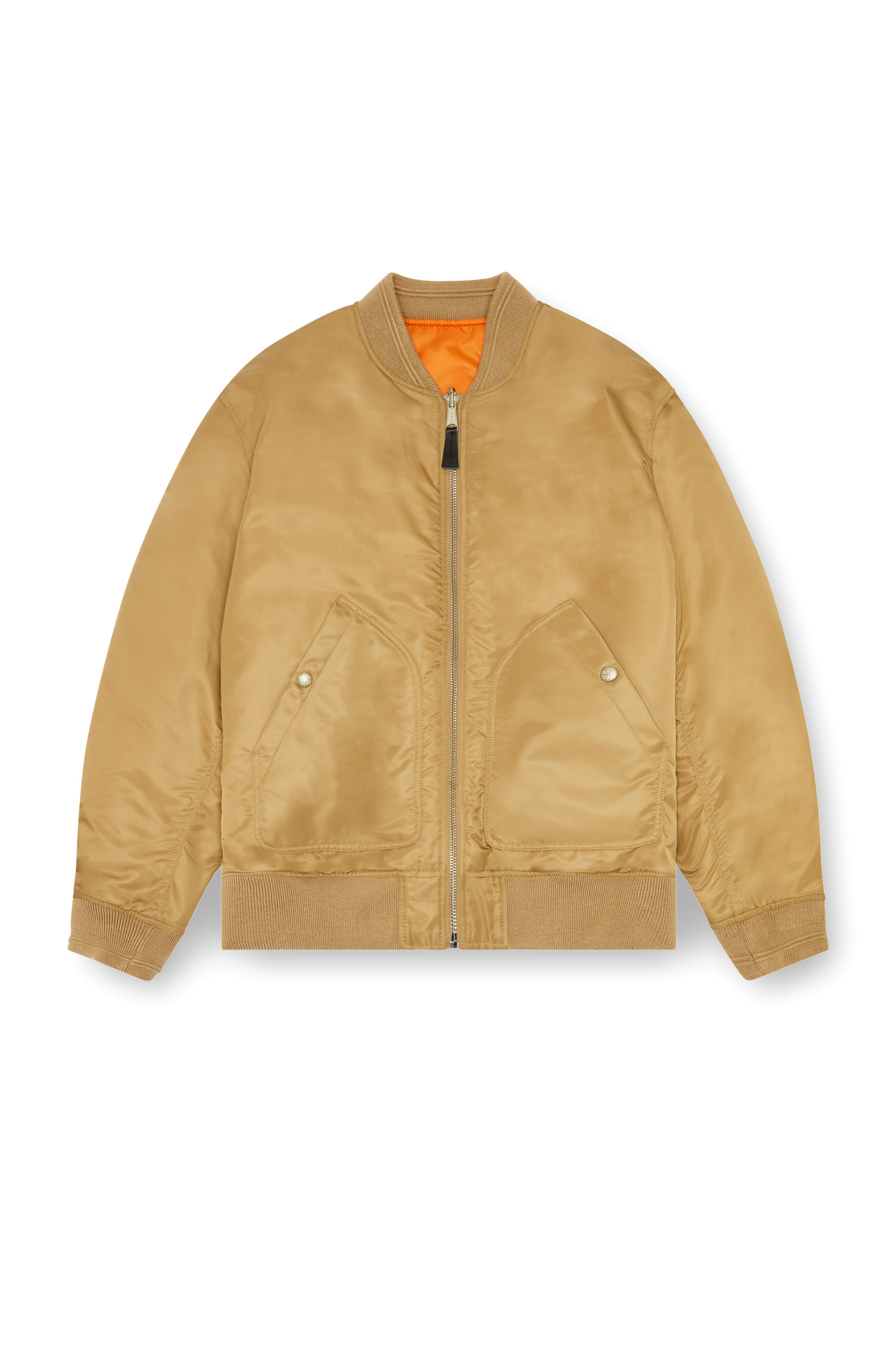 Diesel - J-HELD, Male's Bomber in padded nylon with Oval D in Light Brown - 7