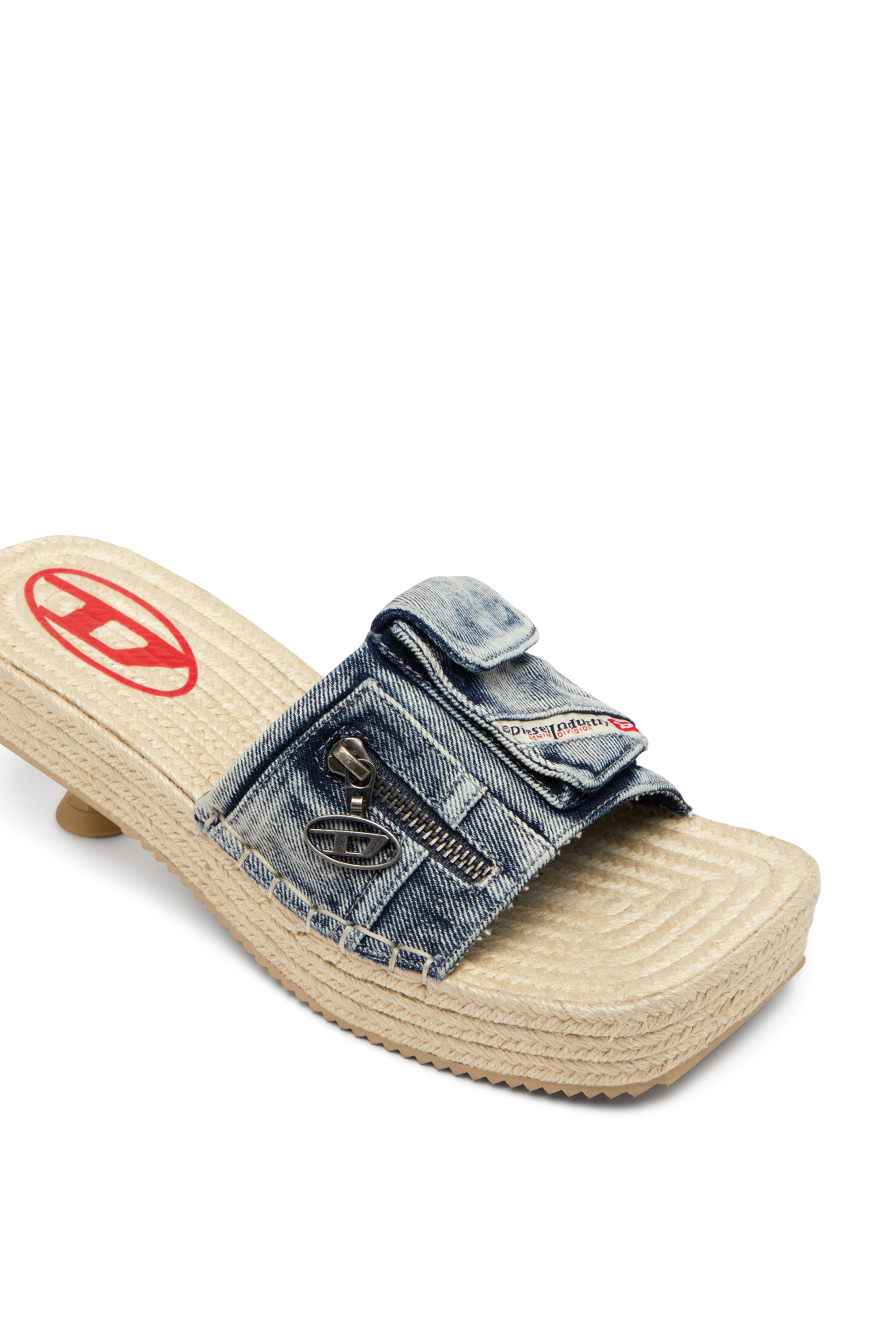 Diesel - D-IBIZA 40 PCK, Female's Heeled platform espadrilles in denim in Blue - 6