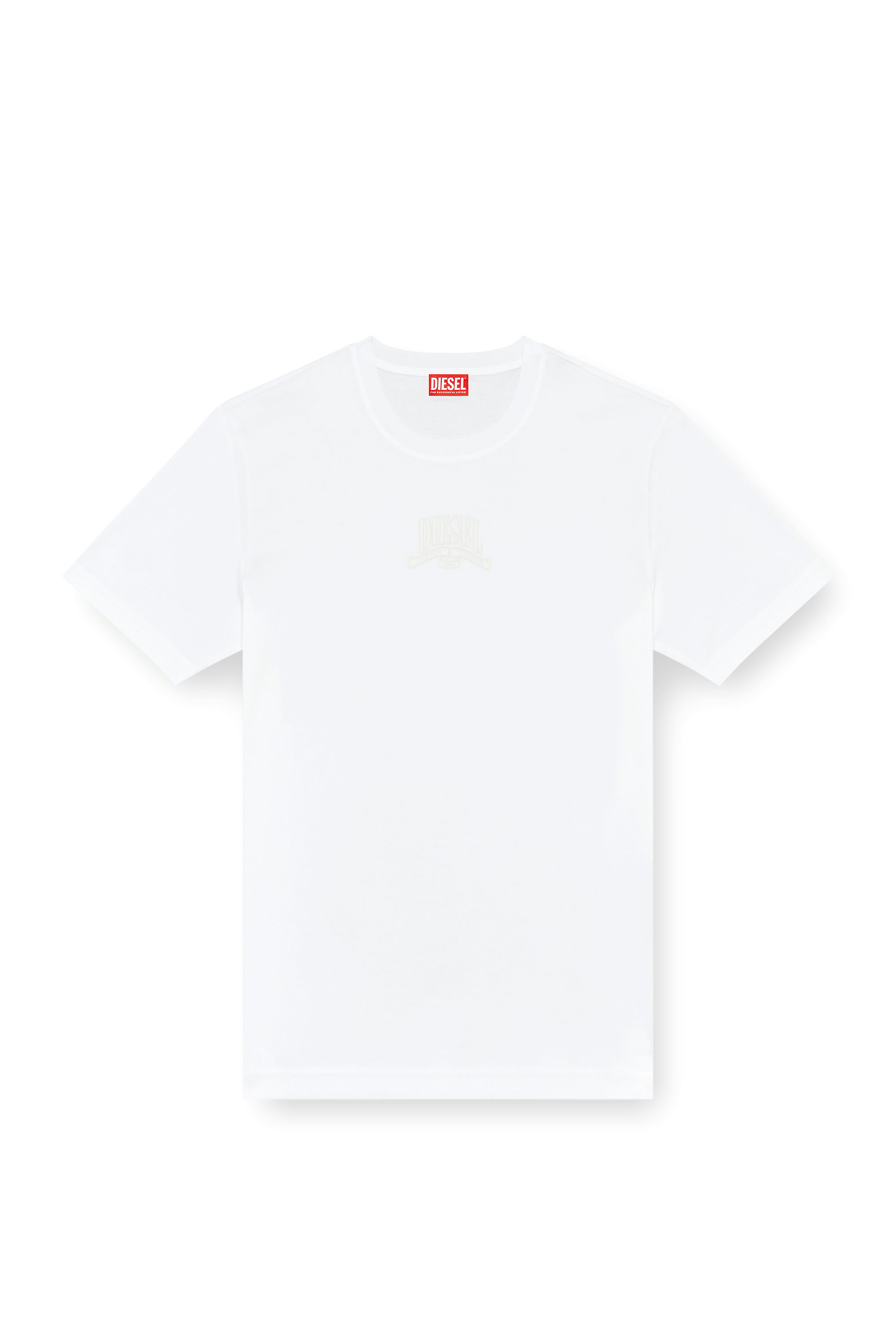 Diesel - T-MADJUST-K1, T-shirt en interlock avec imprimé Diesel ton sur ton Homme in Blanc - 5