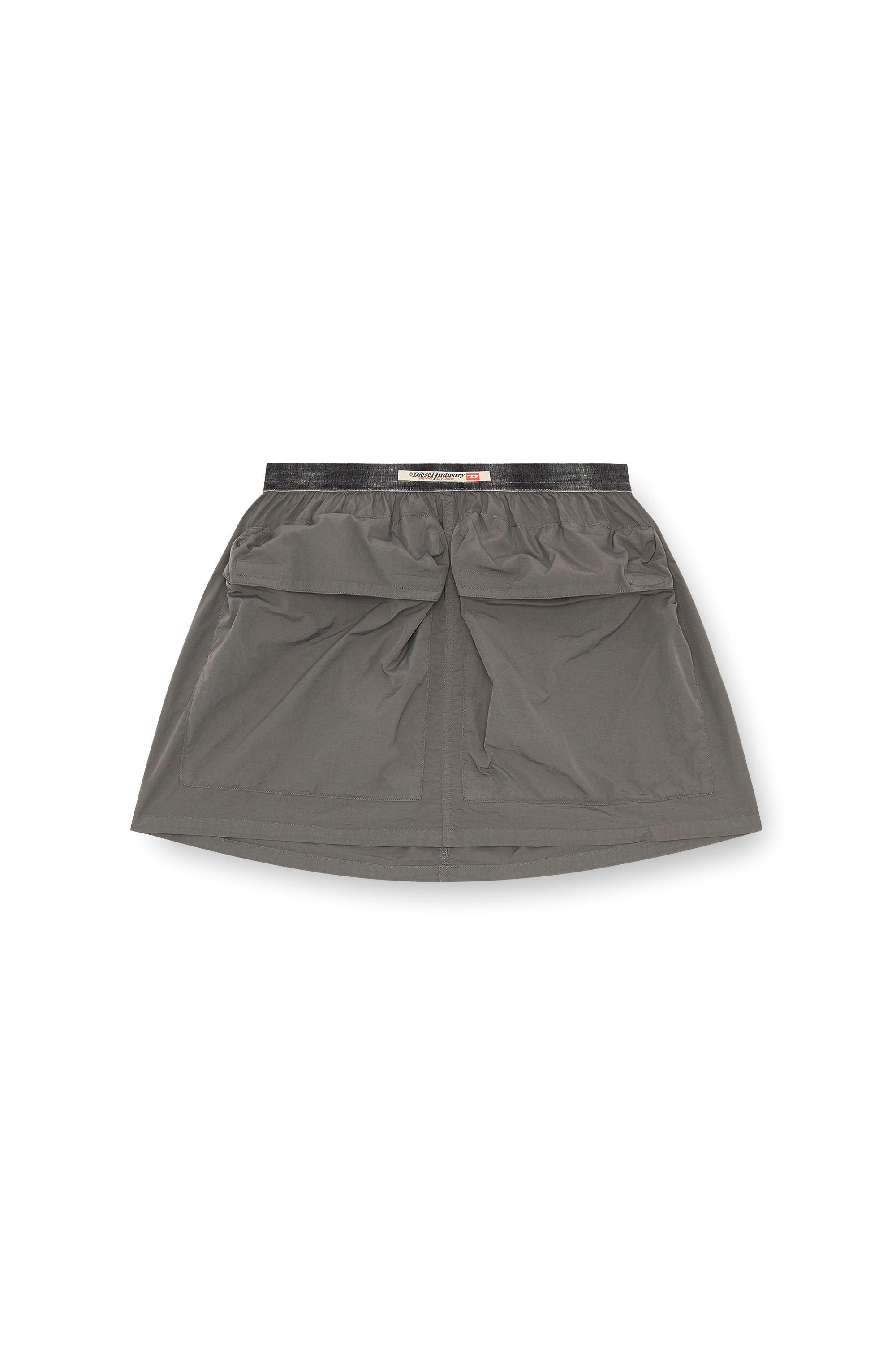 Diesel - O-MISIS, Female's Short cargo skirt in recycled nylon in Grey - 4