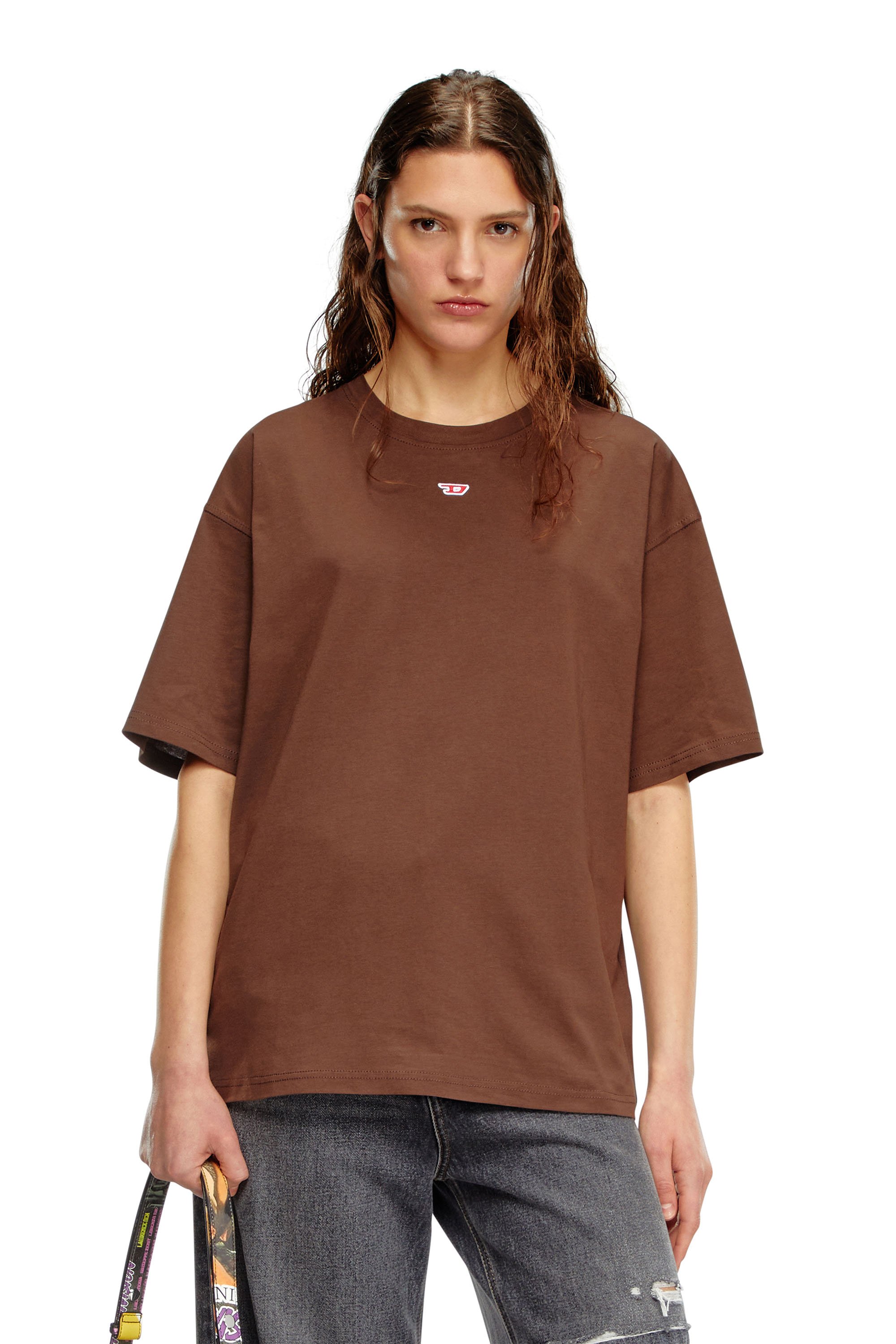 Diesel - T-BOXT-D, T-shirt avec empiècement D brodé Mixte in Marron - 4