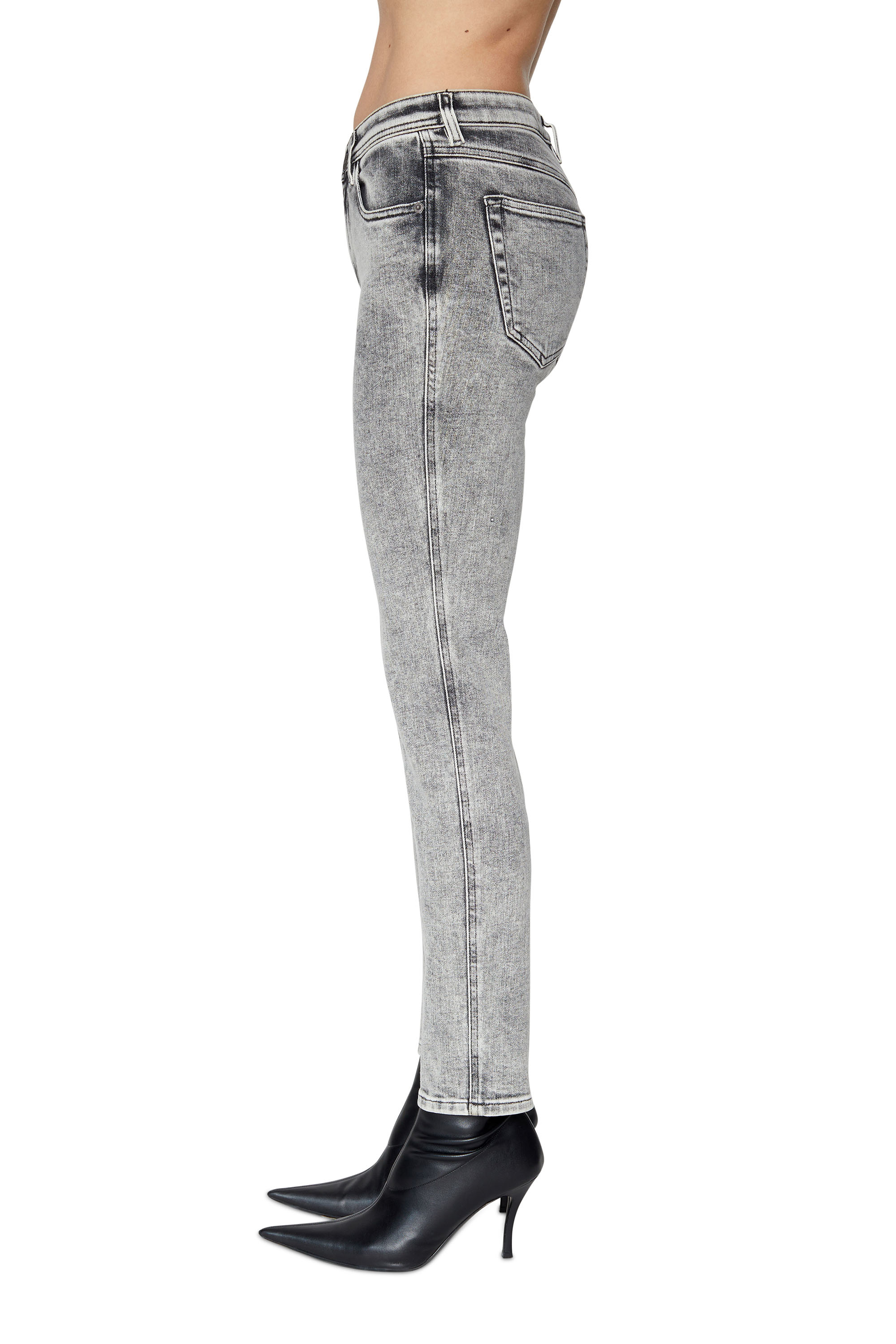 Diesel - 2015 Babhila 09D89 Skinny Jeans, Gris Clair - Image 4