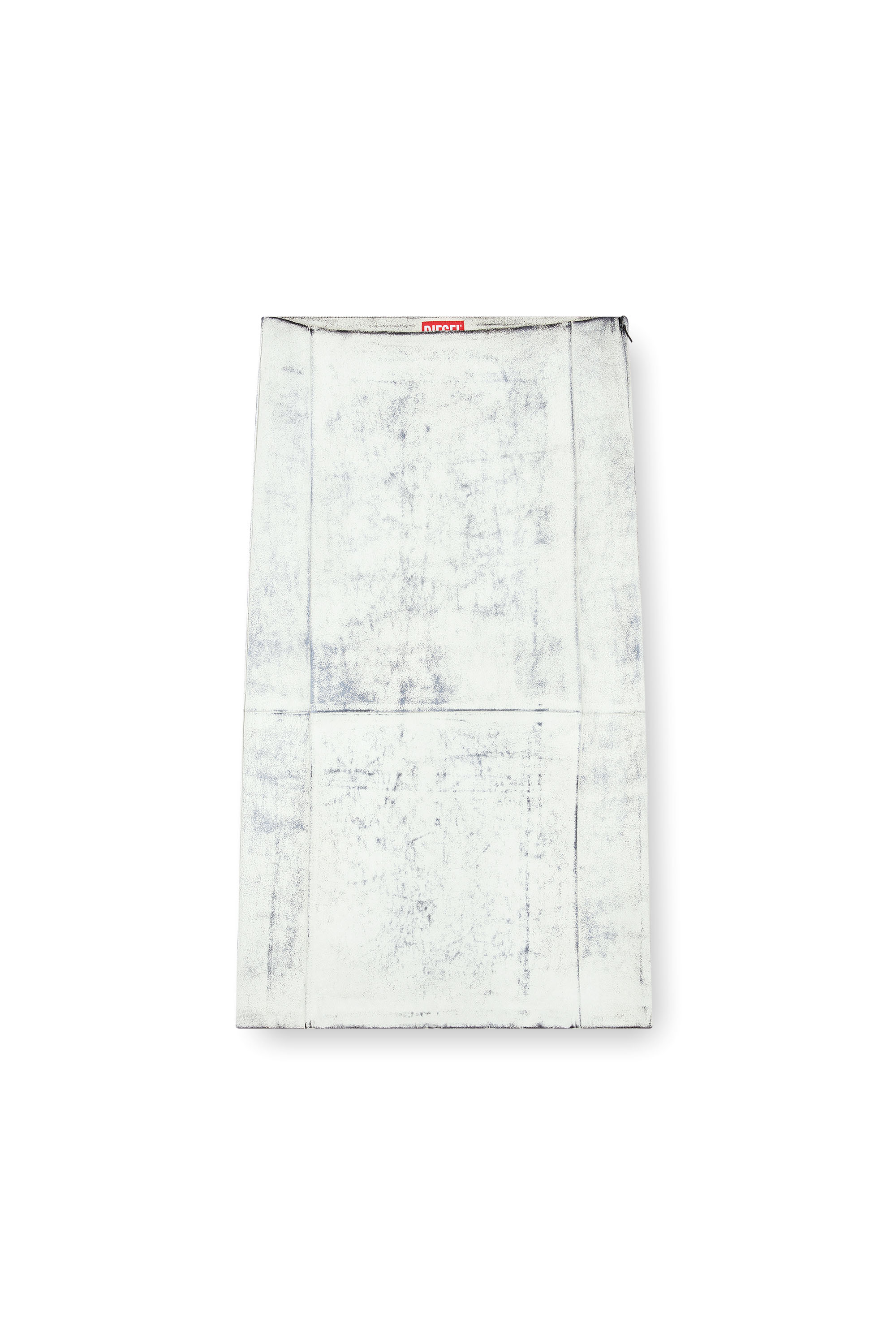 Diesel - L-ILY, Female's Leather midi skirt with plaster effect in White - 5