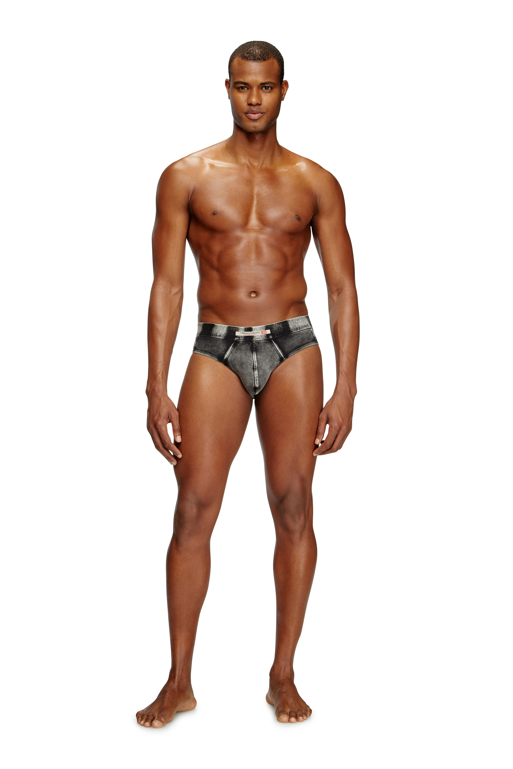 Diesel - ANDRE-DNM, Male's Denim-effect briefs in Black - 1