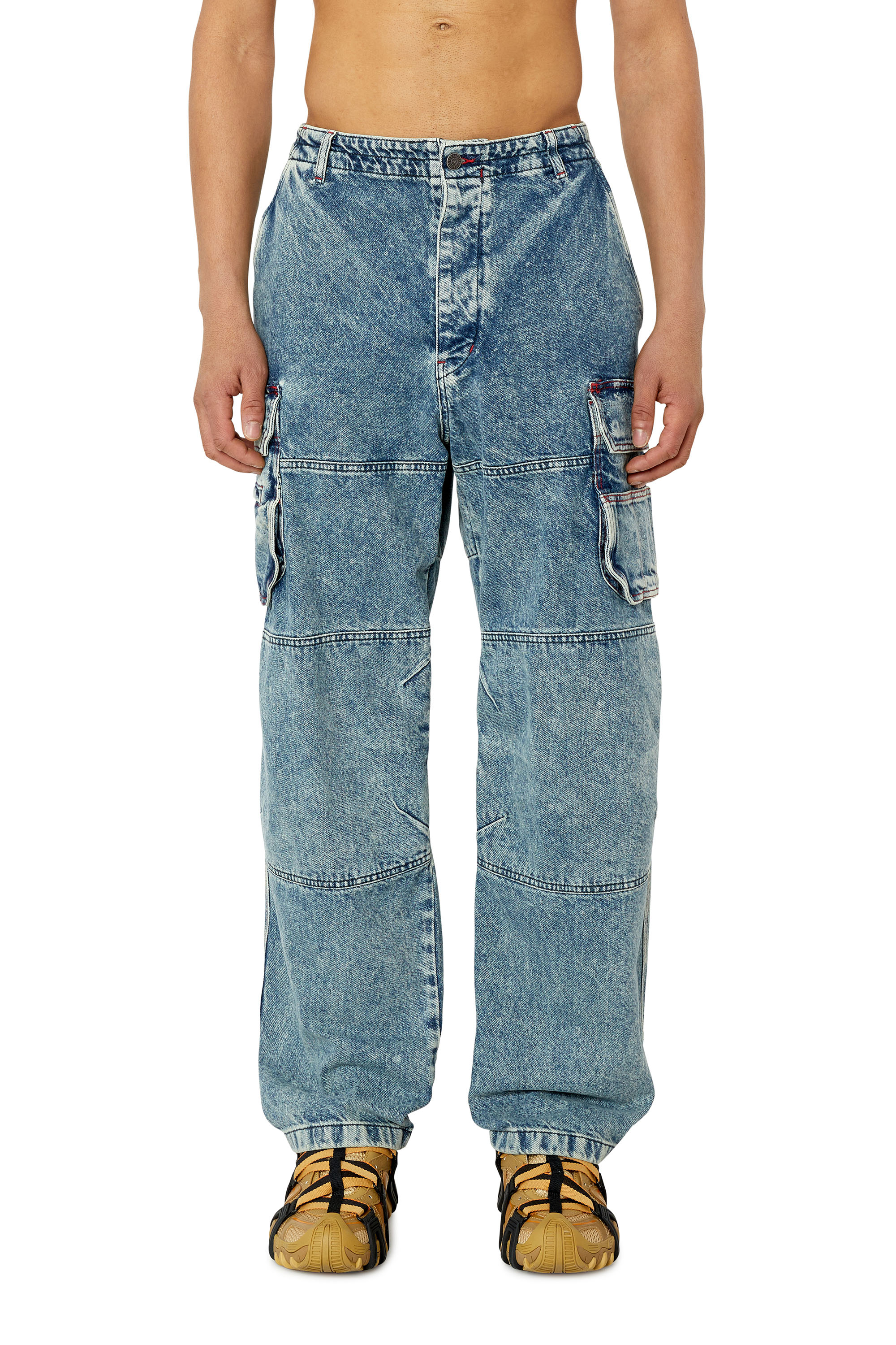 Diesel - Straight Jeans D-Fish 0EMAN, Medium Blue - Image 1