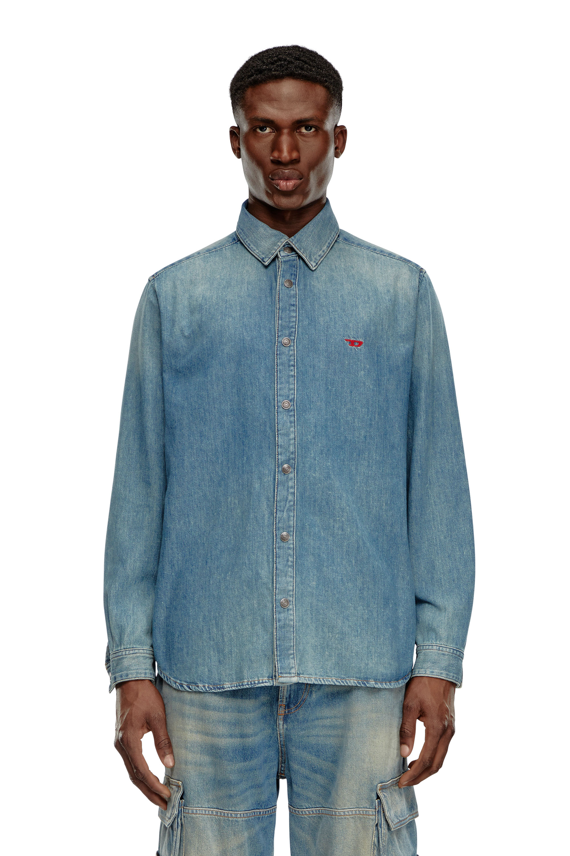 Diesel - D-SIMPLY, Male's Shirt in denim in Light Blue - 3