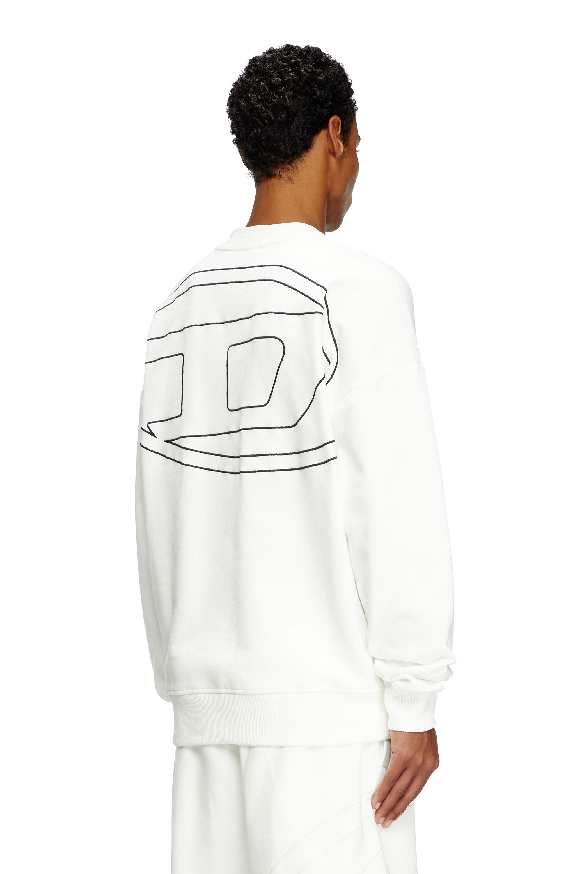 Diesel - S-ROB-MEGOVAL-D, Male's Sweatshirt with logo embroidery in White - 1