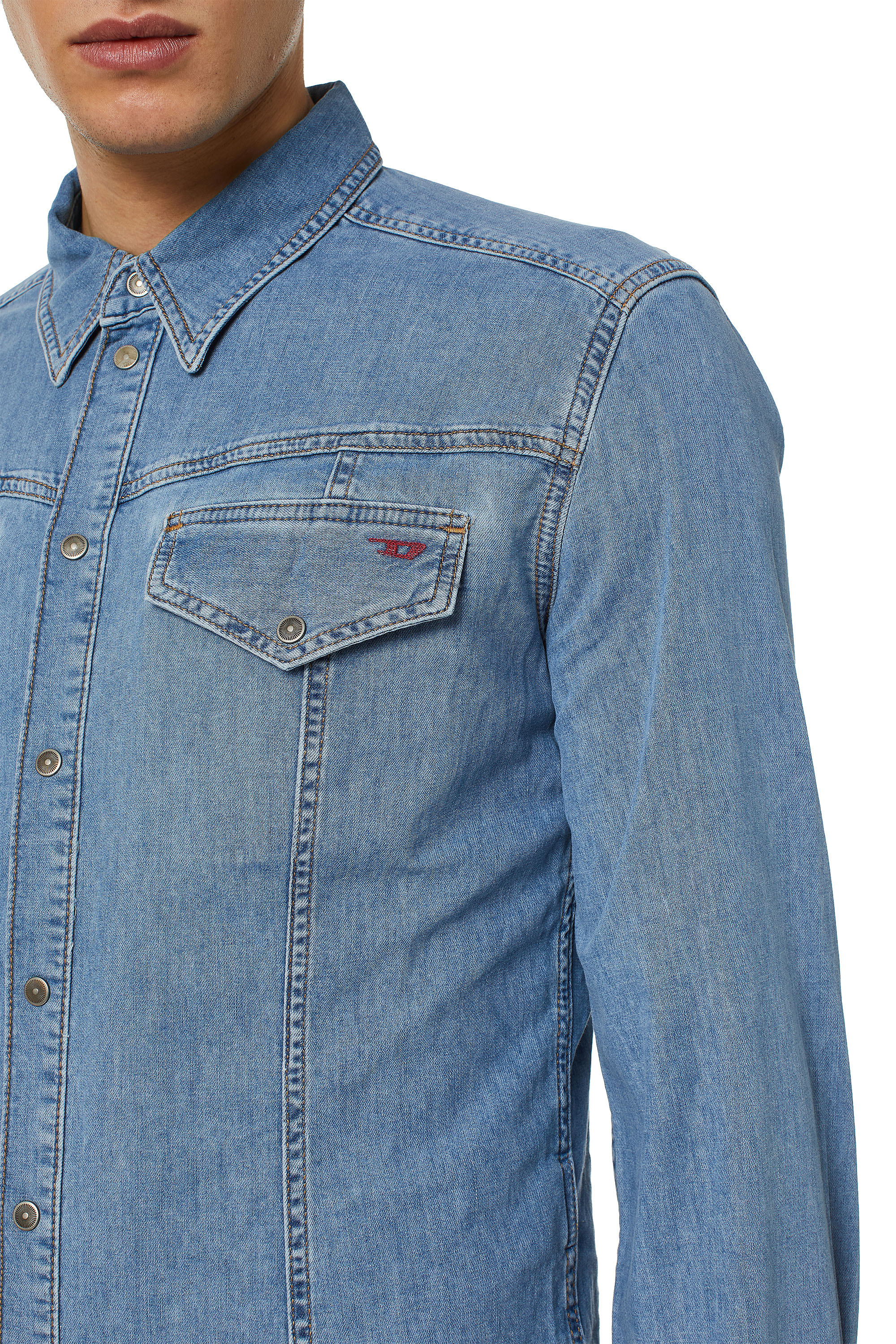 Diesel - D-WESTY RODEO SHIRT, Medium Blue - Image 3