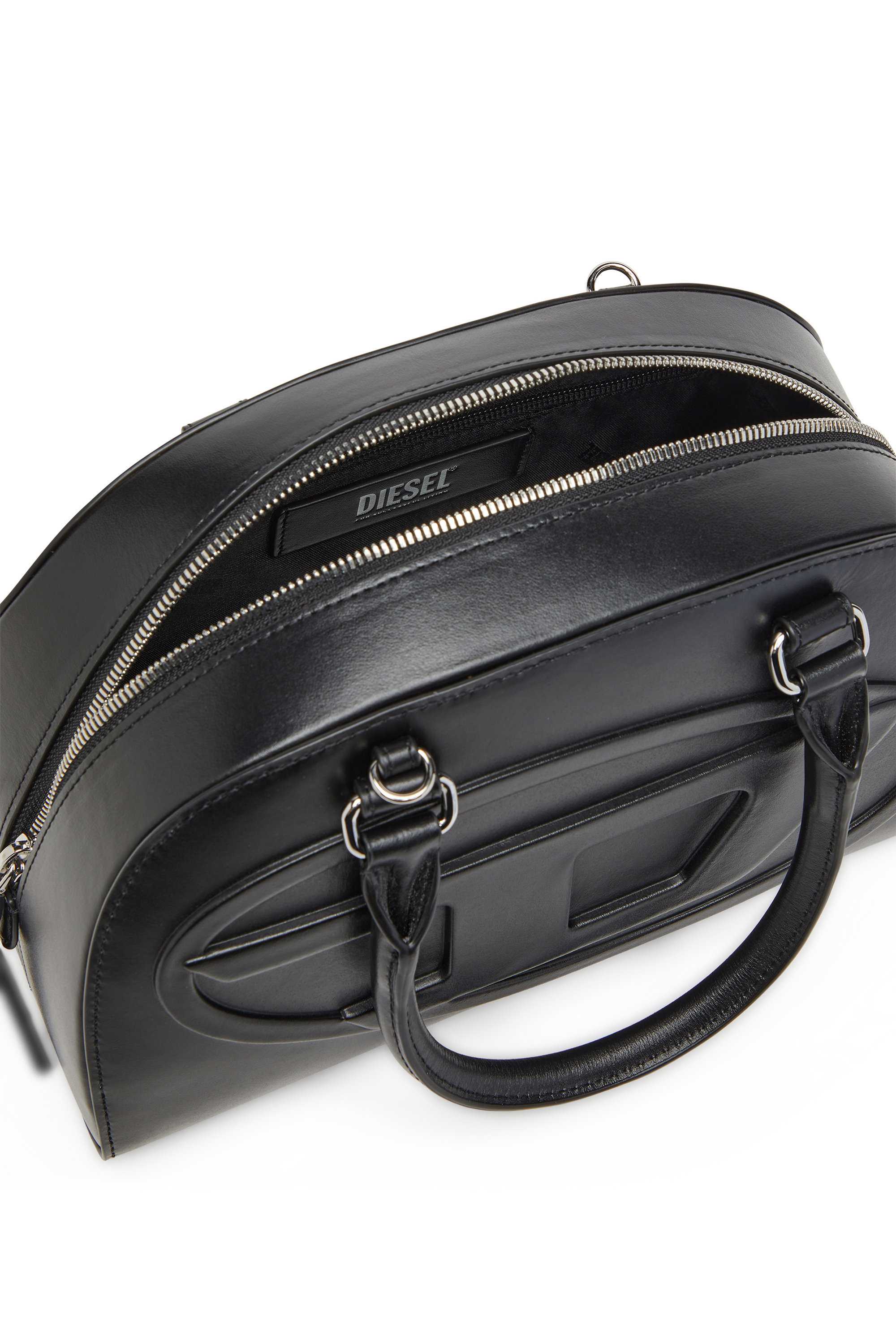 Diesel - 1DR DOME TOP HANDLE, Female's Leather bowling bag in Black - 4