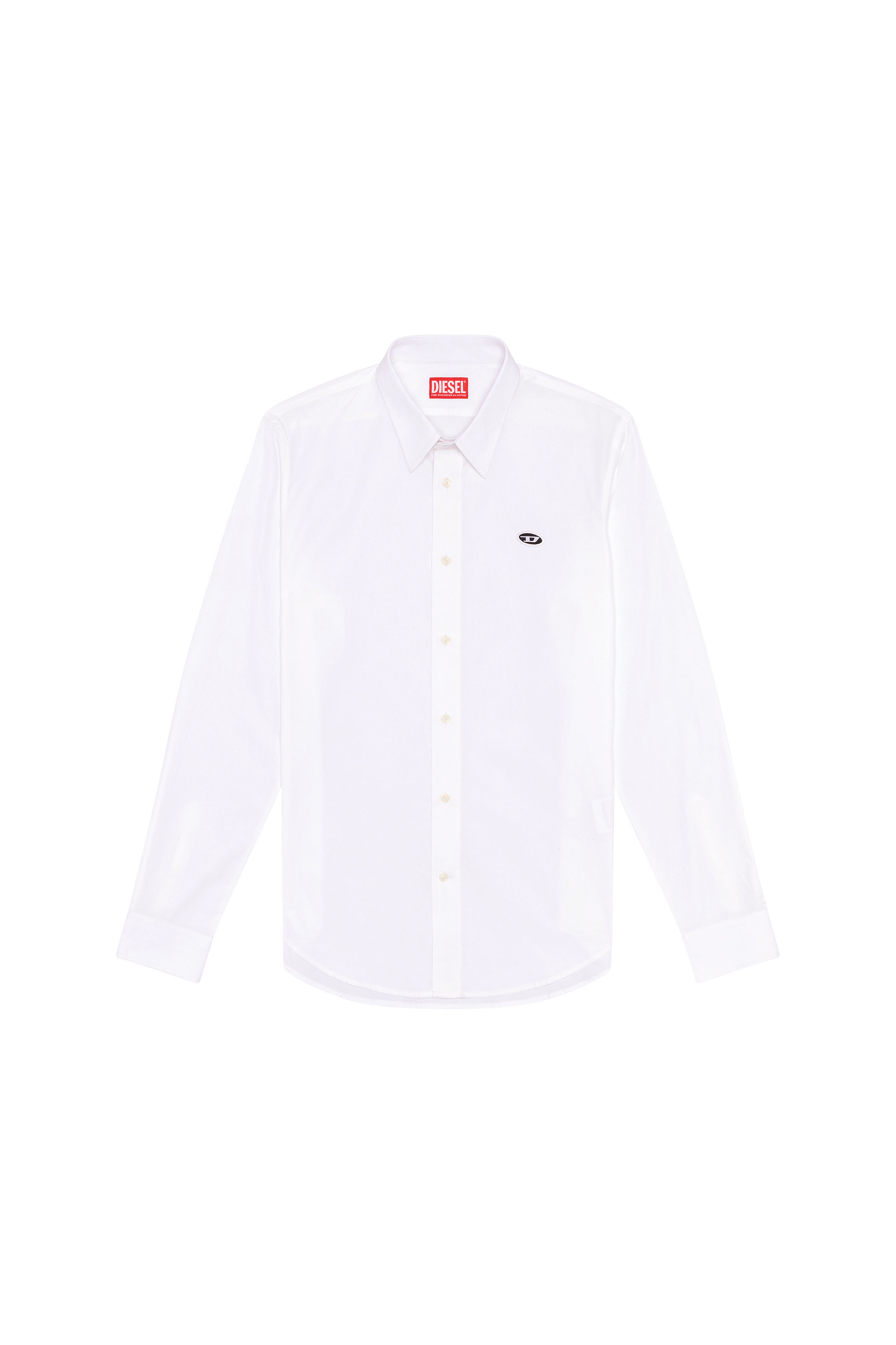 Diesel - S-BENNY-A, Homme Chemise avec empiècement oval D in Blanc - Image 4