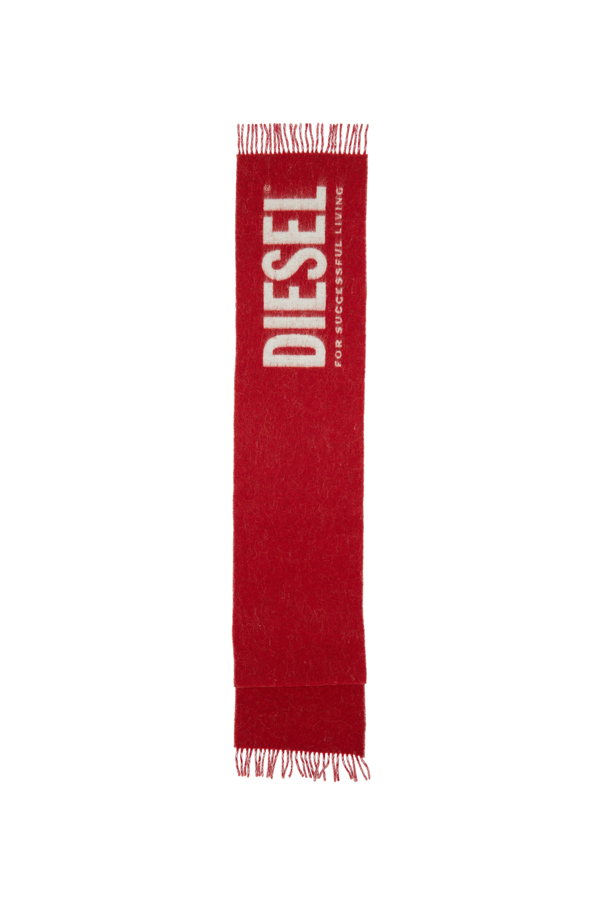 Diesel - S-KOTT, Male's Two-tone scarf with maxi logo in Red - 4