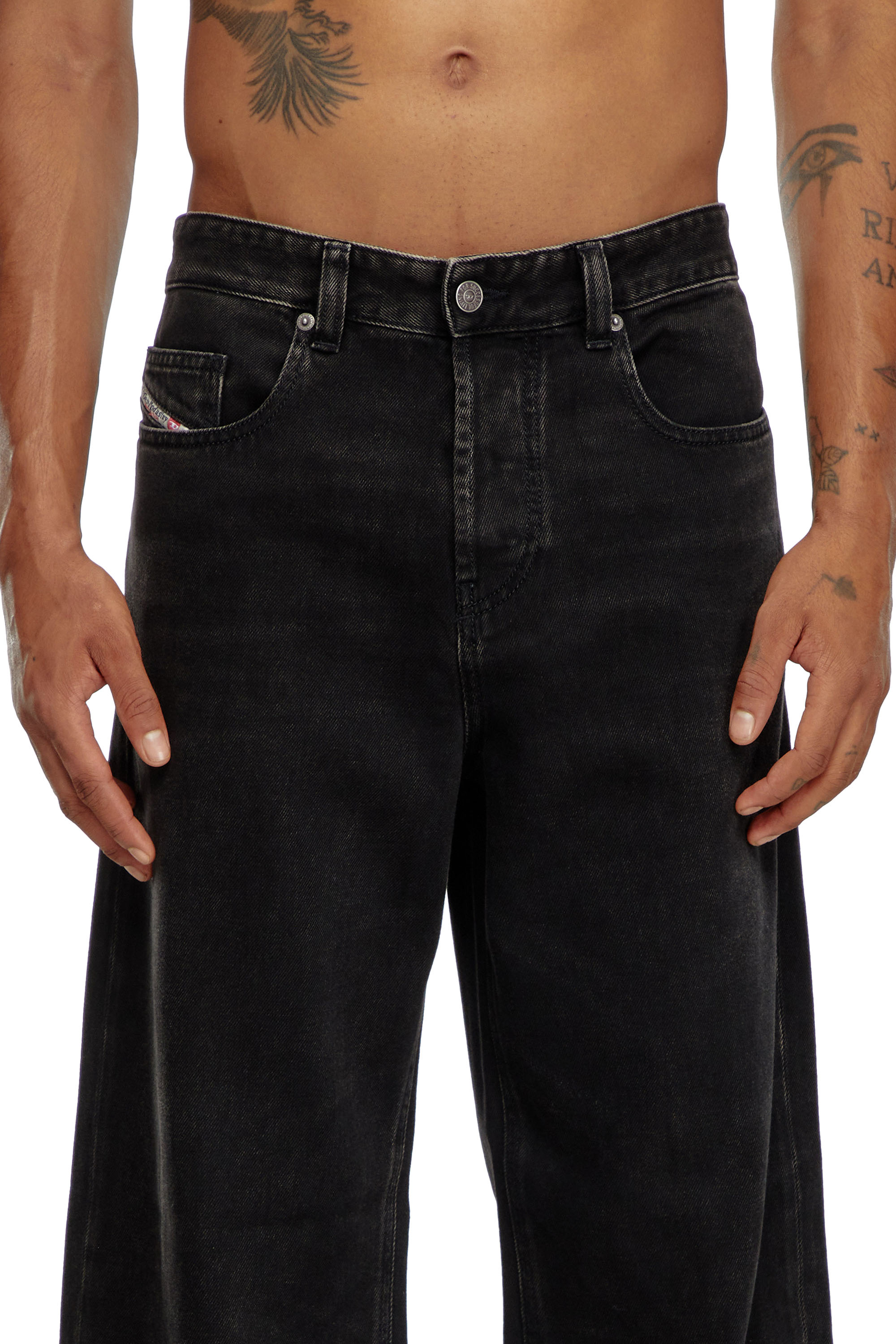 Diesel - Male's Relaxed Jeans 2001 D-Macro 09I35, Black/Dark Grey - 5