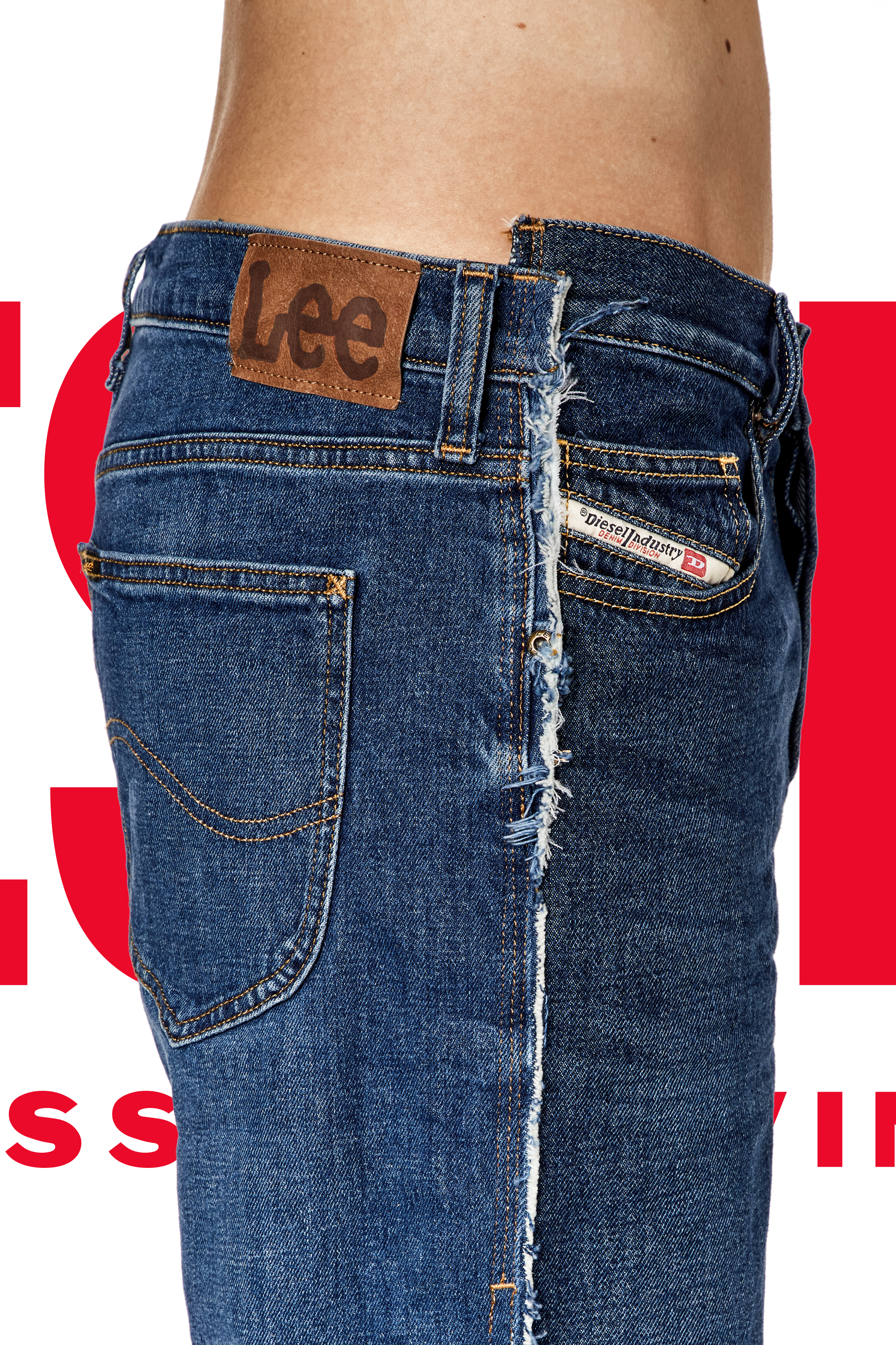 Diesel - Straight Jeans Dieseloves 03 09K47, Bleu moyen - Image 2