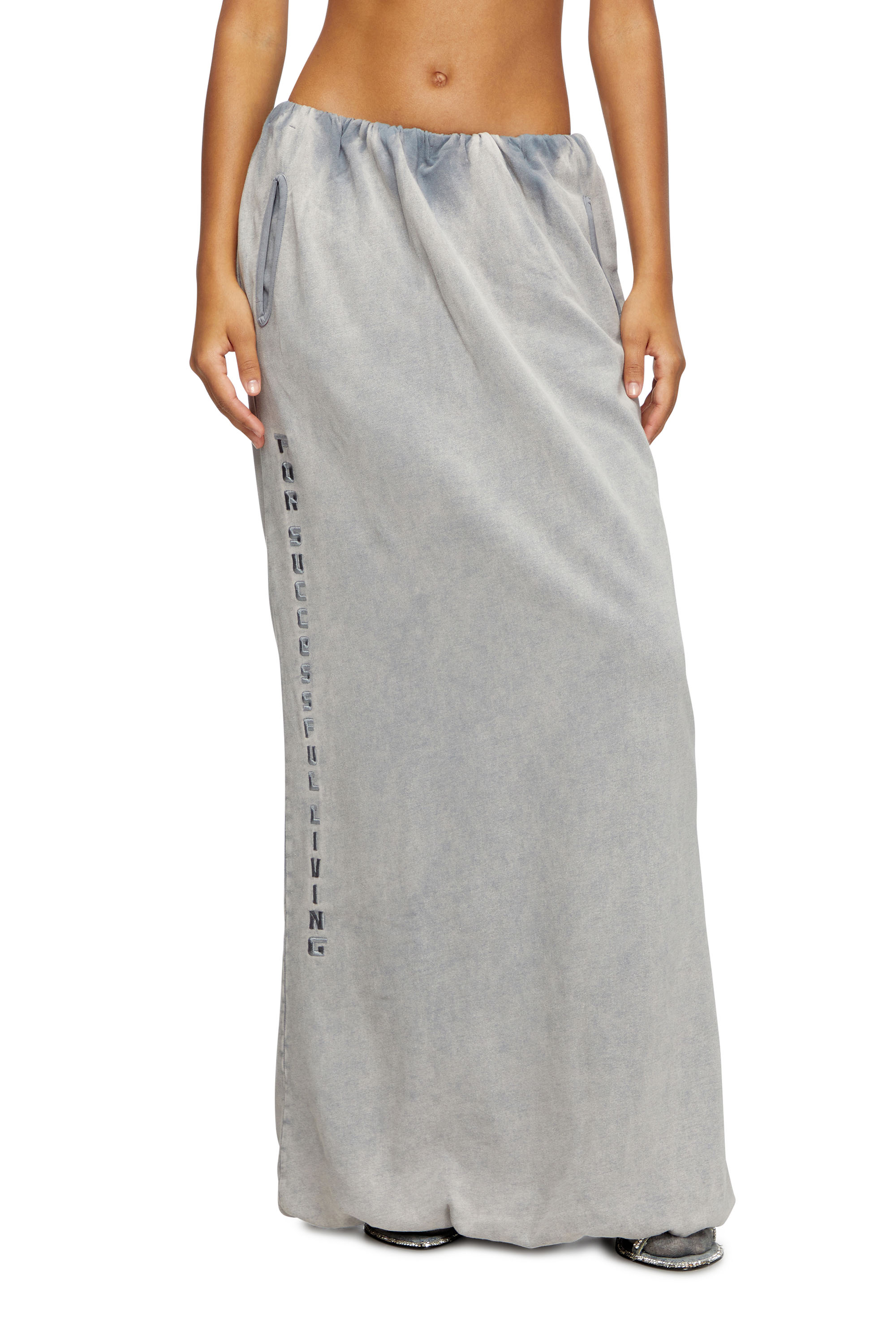 Diesel - O-REIRA, Female's Balloon-shaped maxi skirt in Light Grey - 1