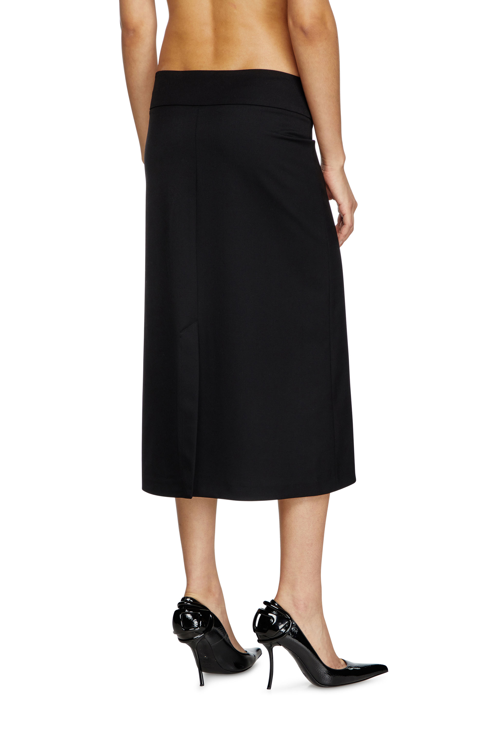 Diesel - O-SEUS, Female's A-line midi skirt in Black - 4