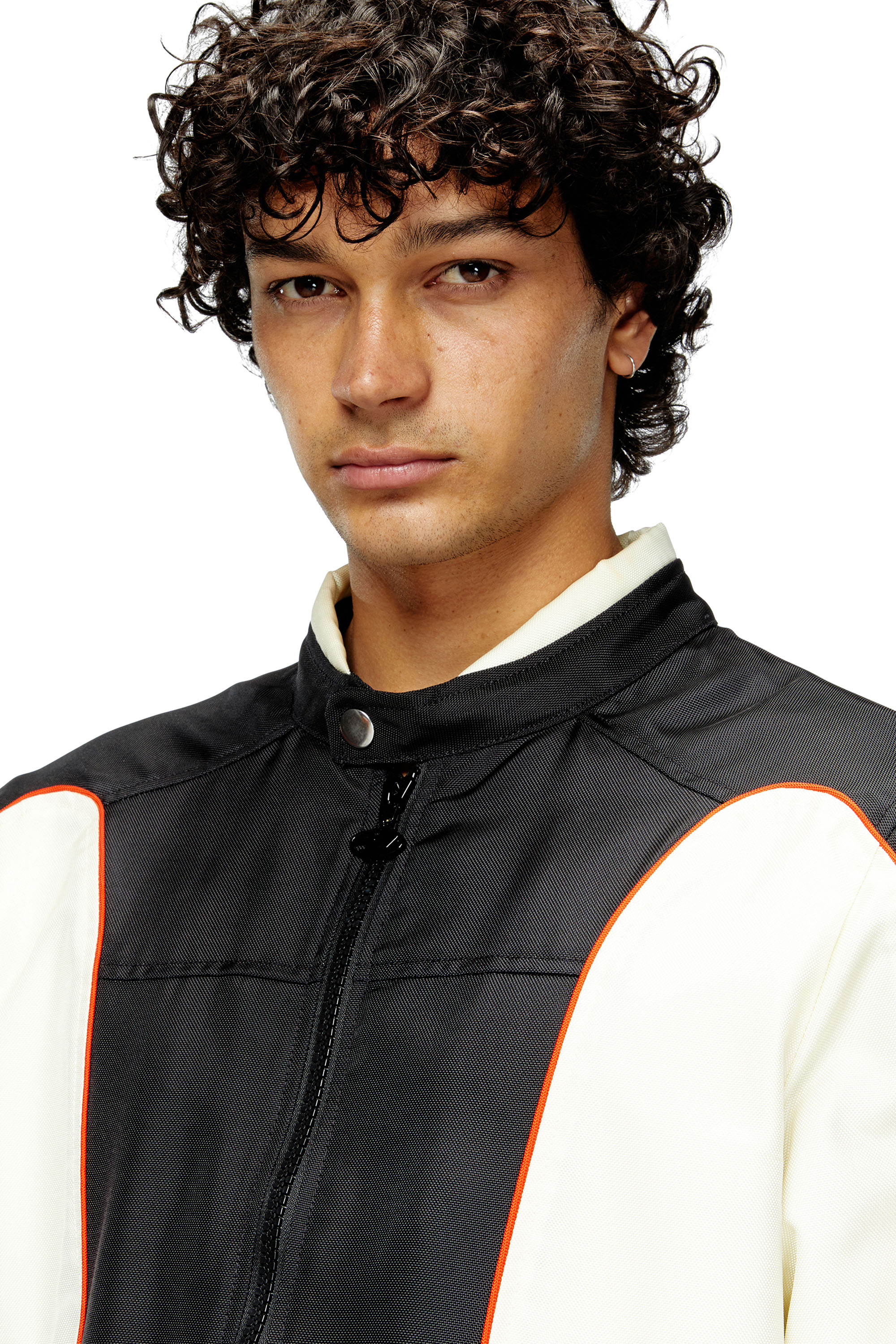 Diesel - J-BLINK-A, Veste biker color-block avec passepoil Homme in Polychrome - 4