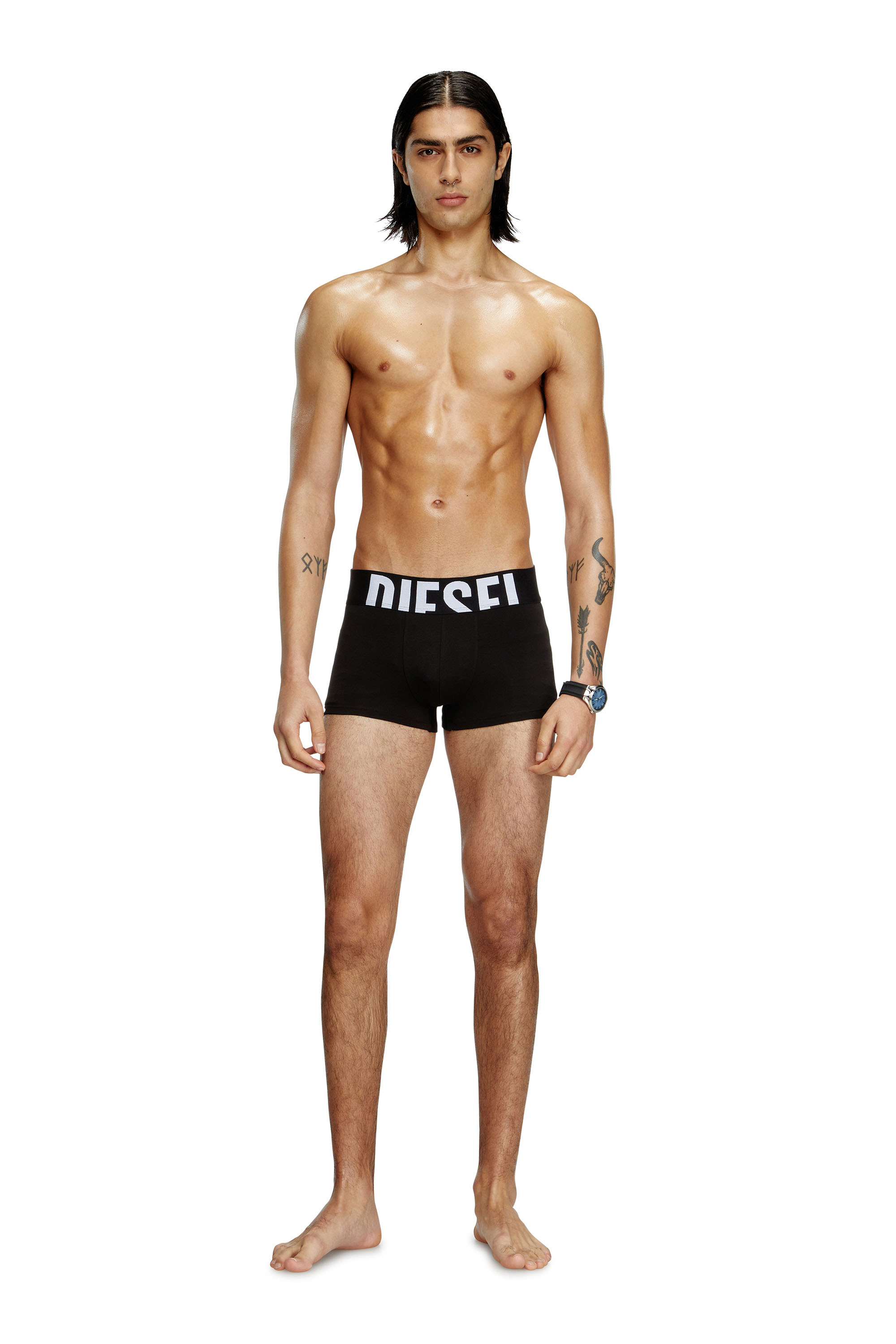 Diesel - UMBX-DAMIENTHREEPACK-5.5EL, Male's Three-pack boxer briefs in stretch cotton in Black - 2