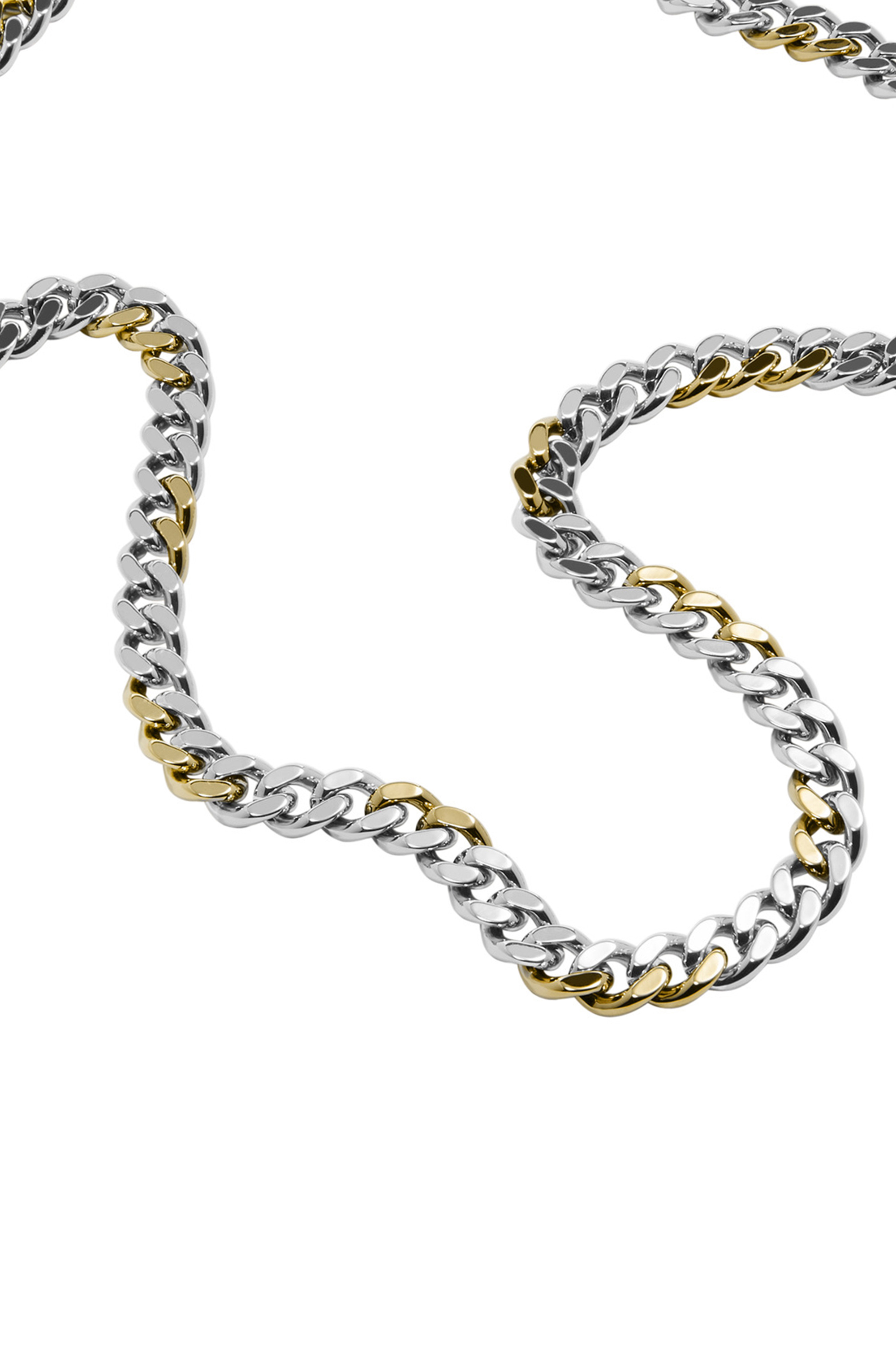 Diesel - DX1355, Unisex Two-tone stainless steel chain necklace in Silver - Image 1