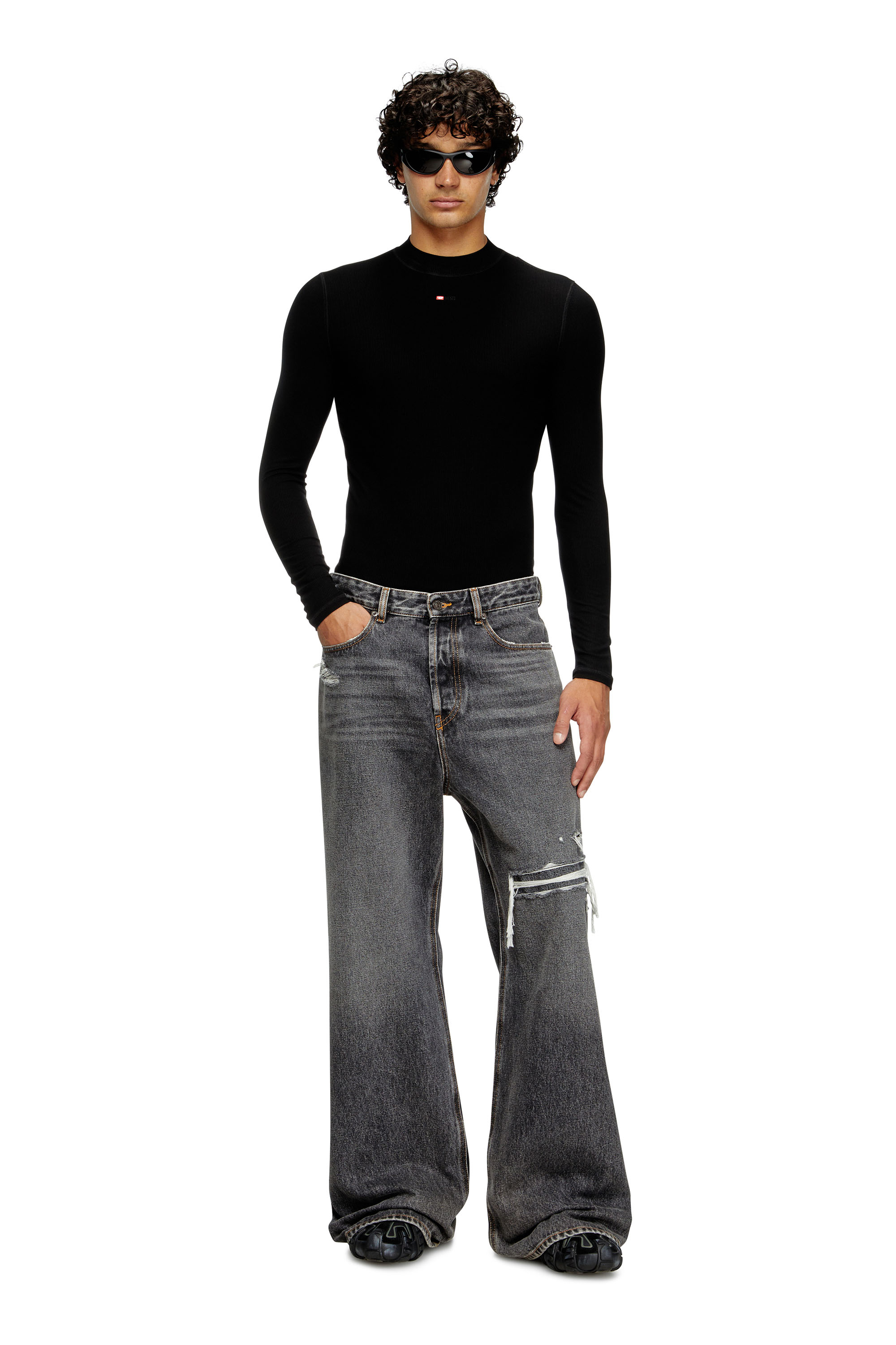 Diesel - Male's Relaxed Jeans D-Rise 007F6, Black/Dark Grey - 2