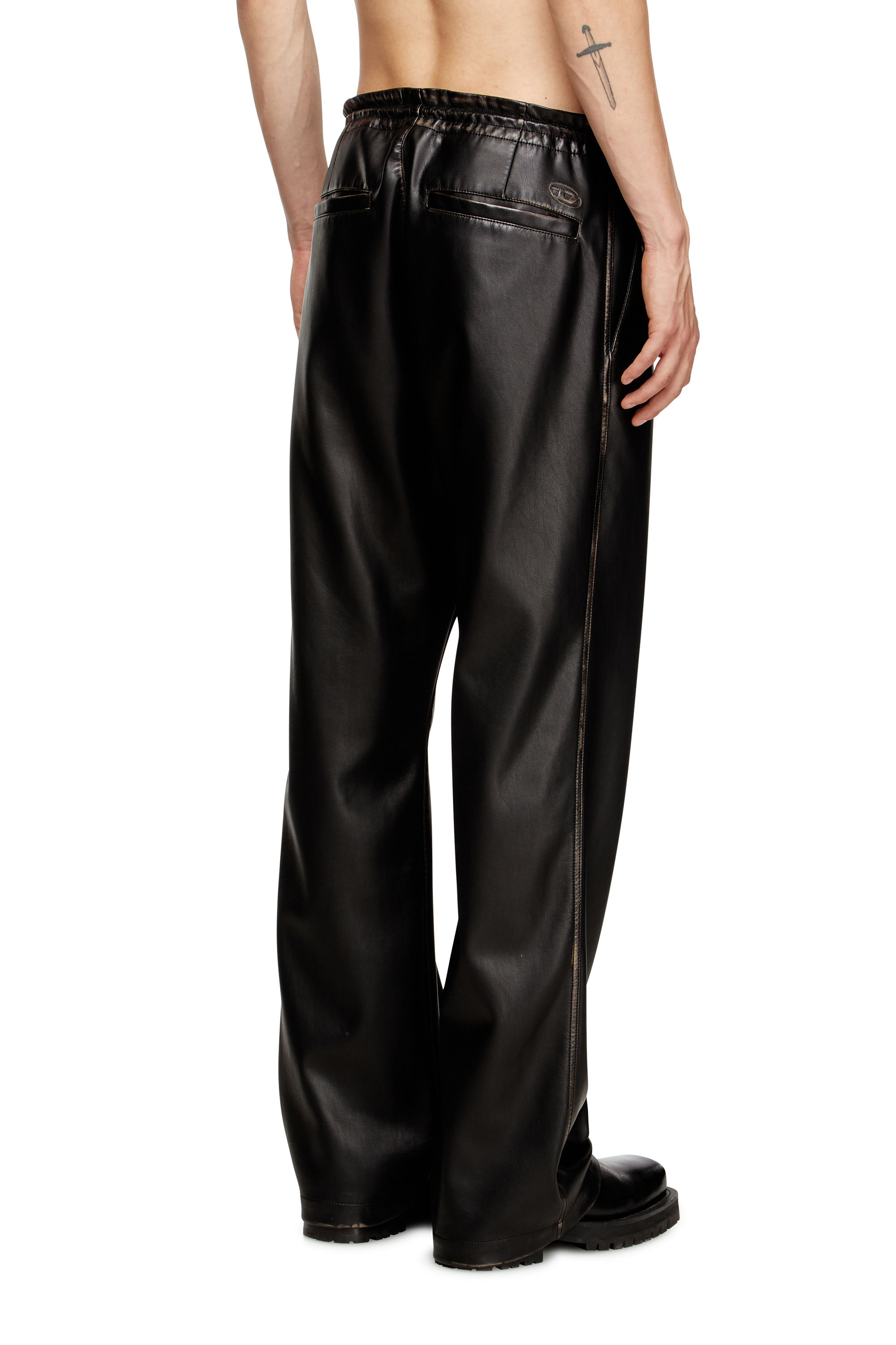 Diesel - P-RIVERS, Male's Pants in treated technical fabric in Black - 3