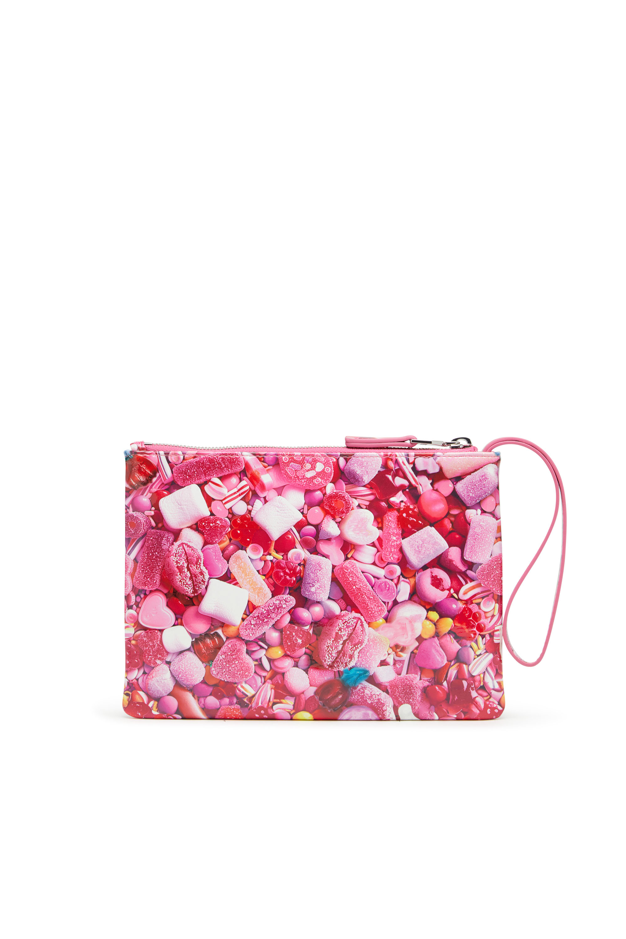 Diesel - PLAY POUCH II, Pochette en PU brillant imprimé Femme in Rose - 2