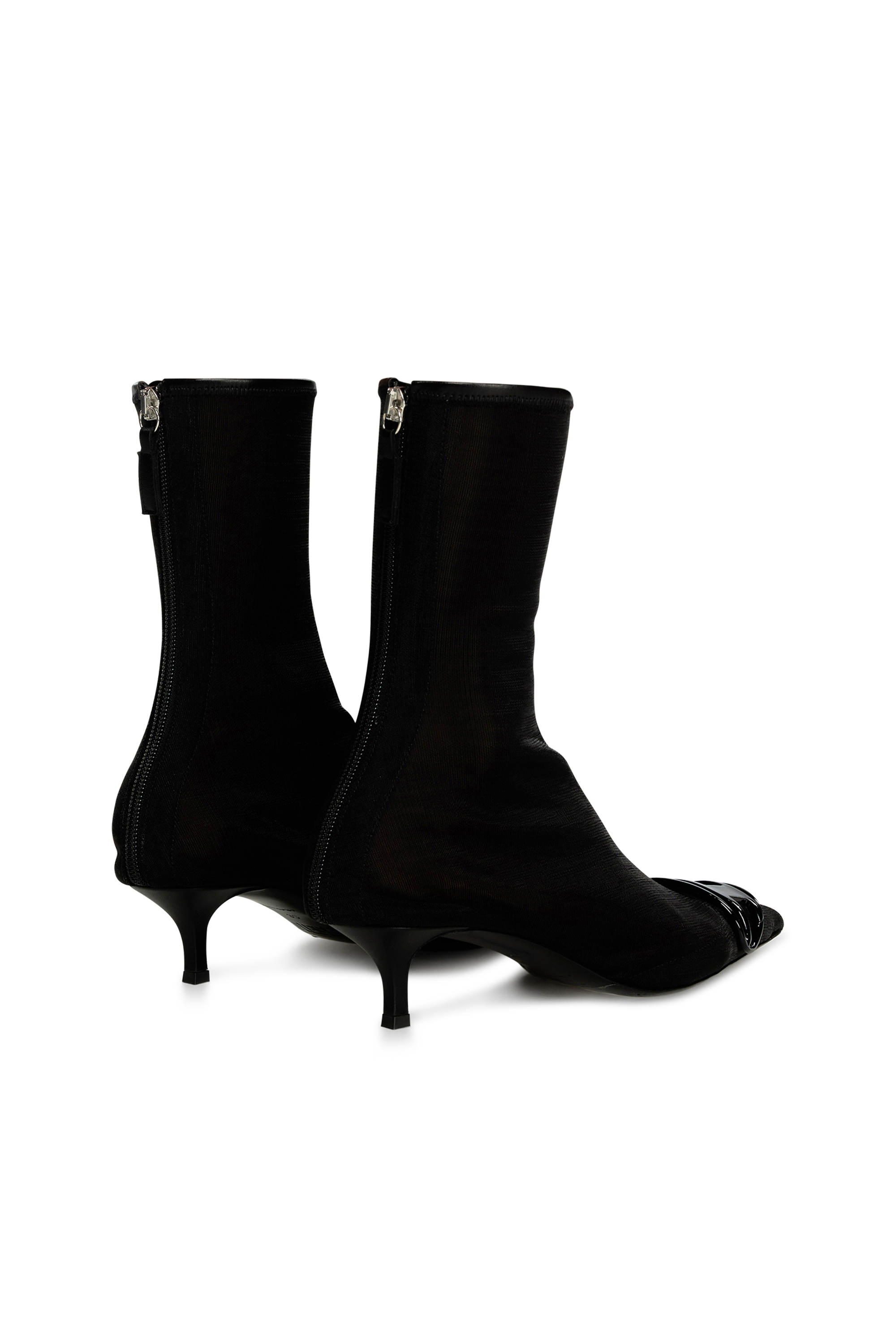 Diesel - D-VENUS KITTIE BT, Female's D-Venus-Stretch-mesh ankle boots with kitten heel in Black - 3